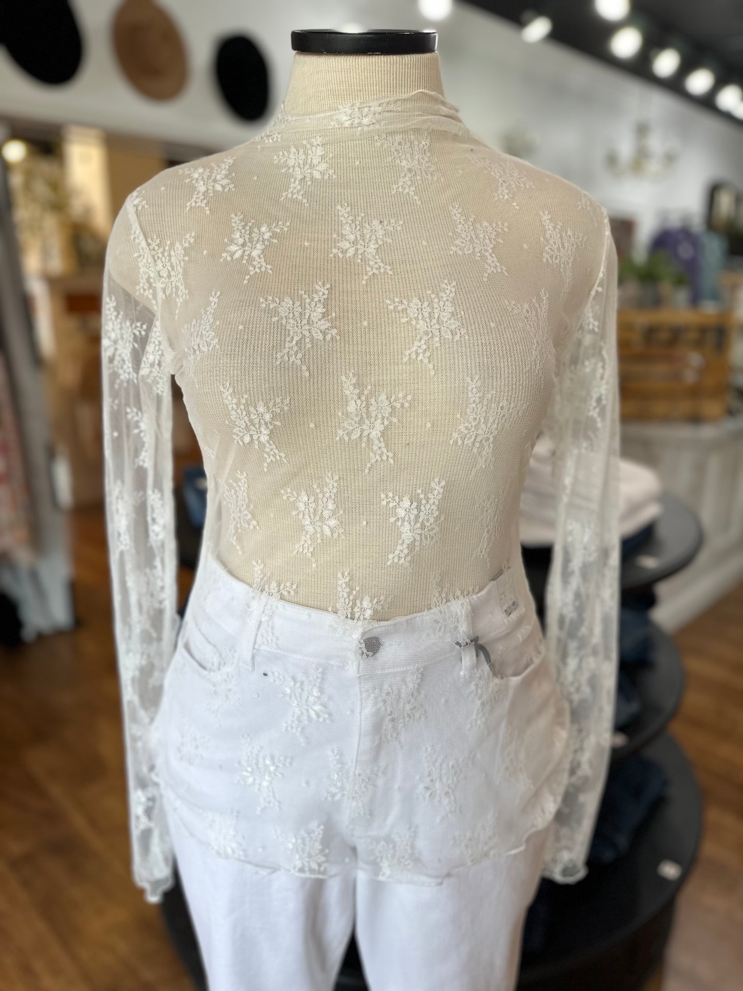 Style Watch Mesh Top ~ Off White
