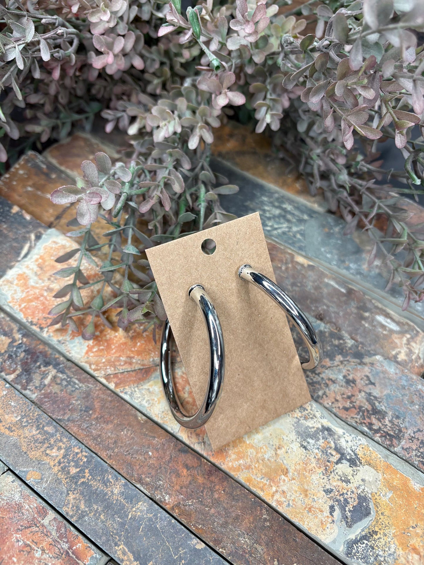 Here For You Silver Hoop Earrings