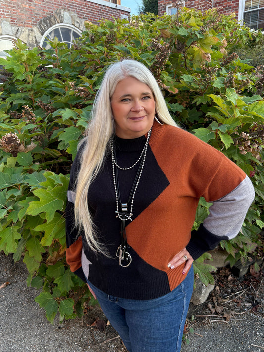 Fireside Cozy Colorblock Sweater