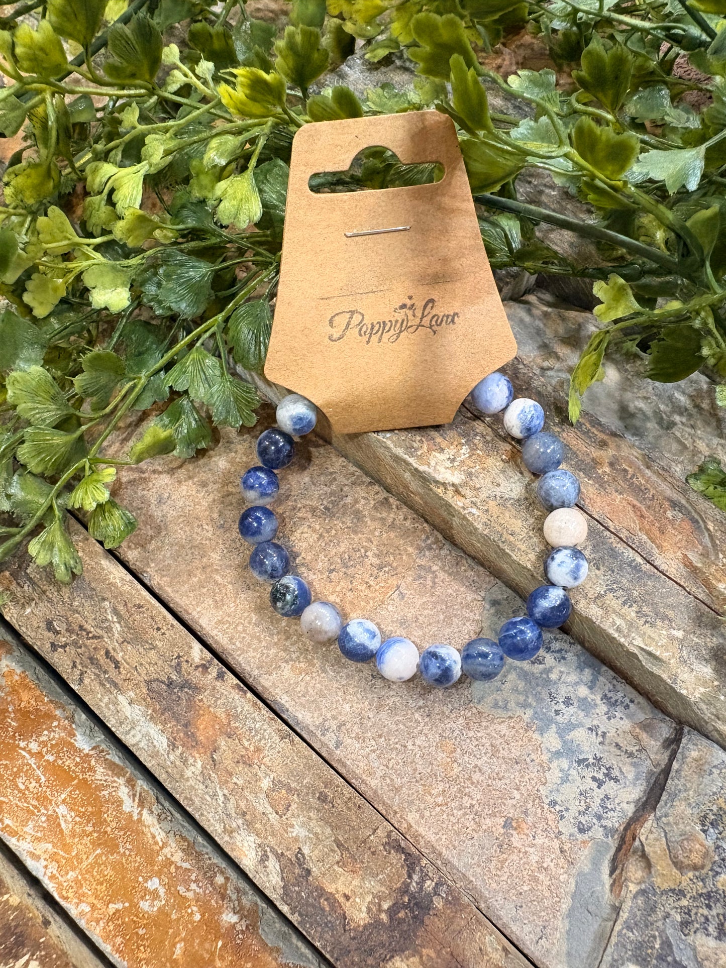 Stone Edit Natural Bracelet / Blue White Stone