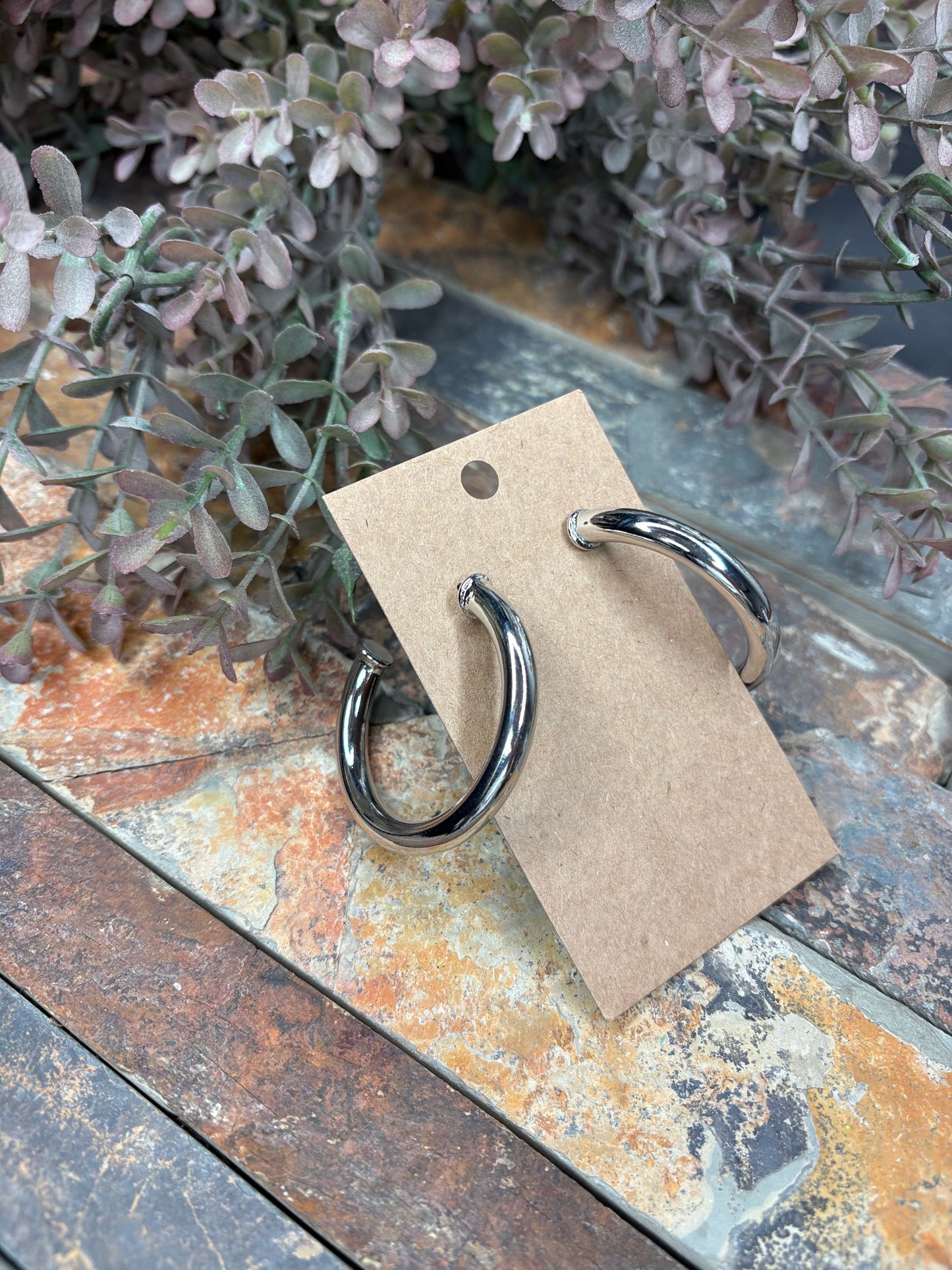 Start Your Day Silver Hoop Earrings