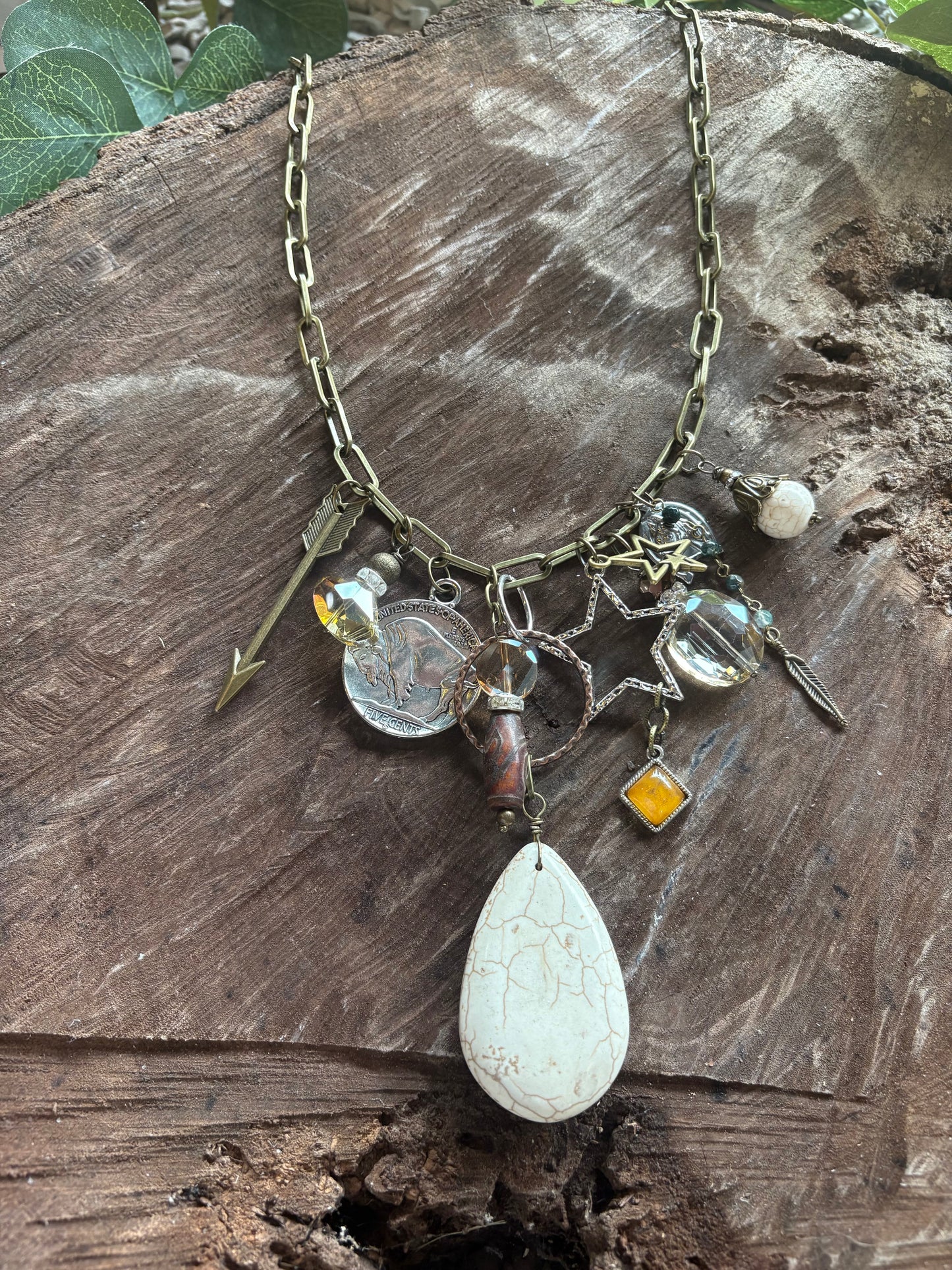 Wilderness Whispers Gypsy Junk Charm Necklace