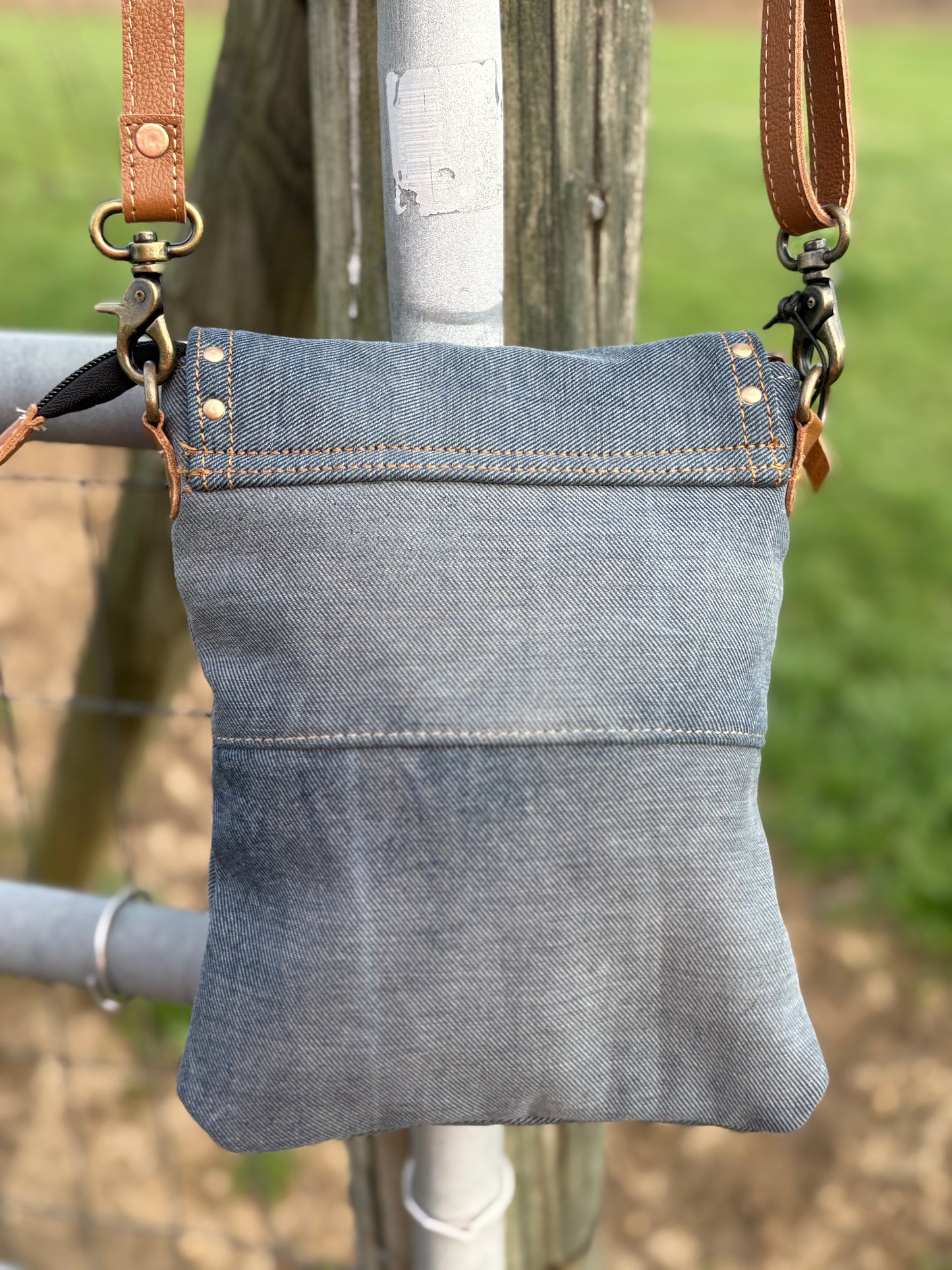 Myra Dahlia Denim Crossbody Bag