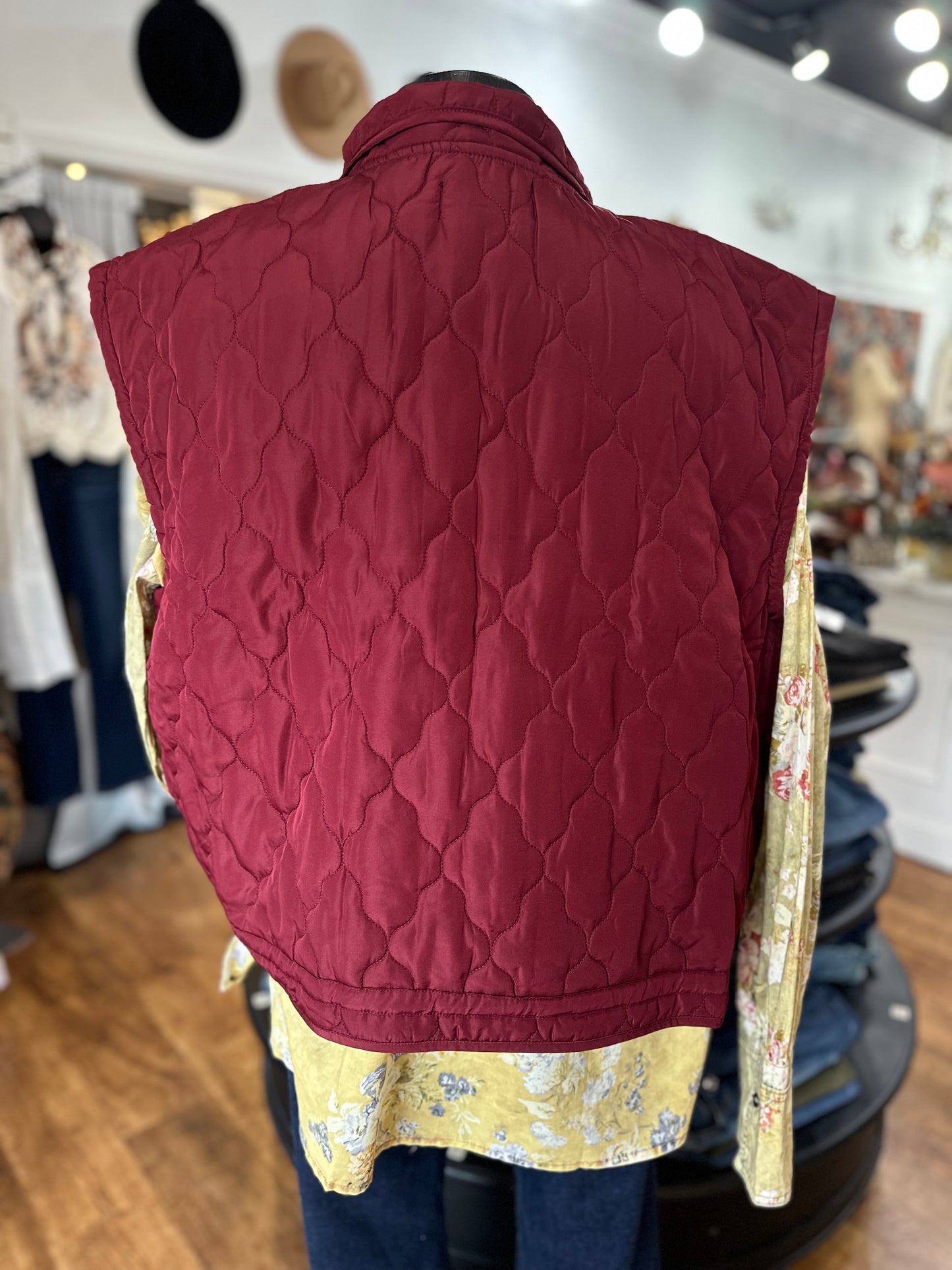 Breaking Free Quilted Vest ~ Burgundy