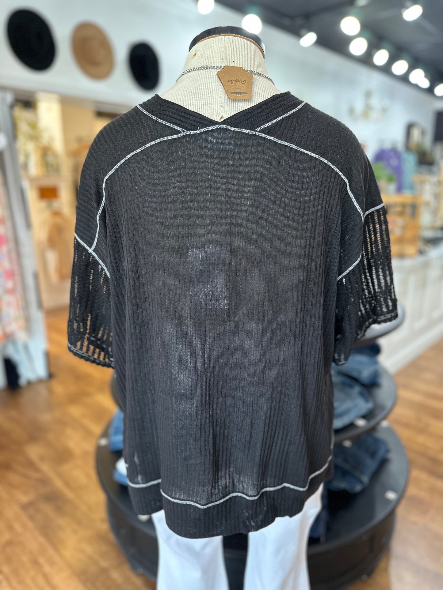 Sunny Smiles Knit Top ~ Black