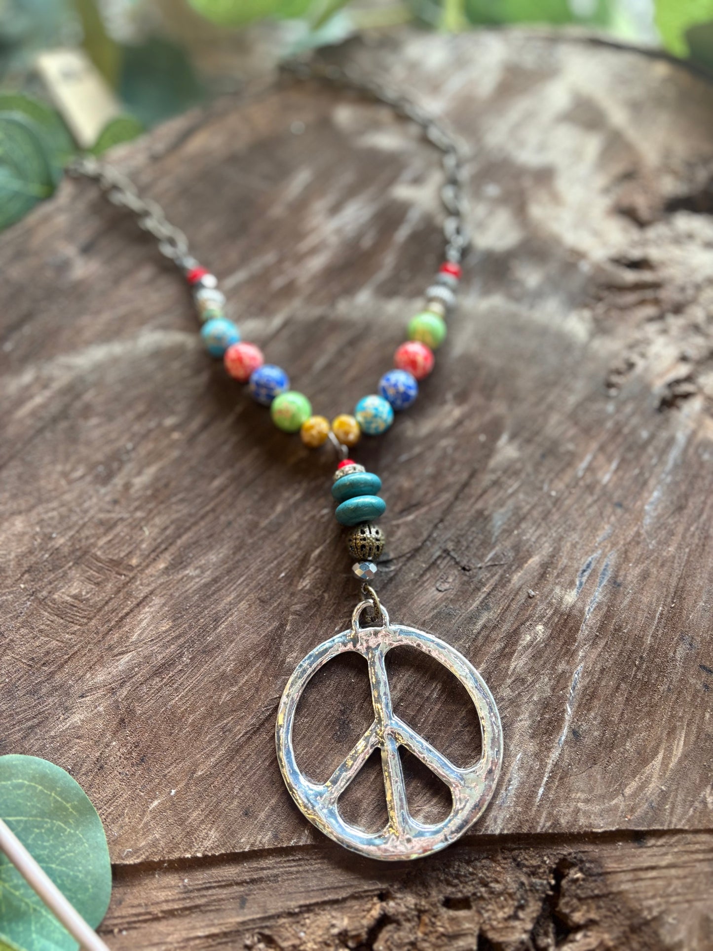 Finding Peace Beaded Necklace