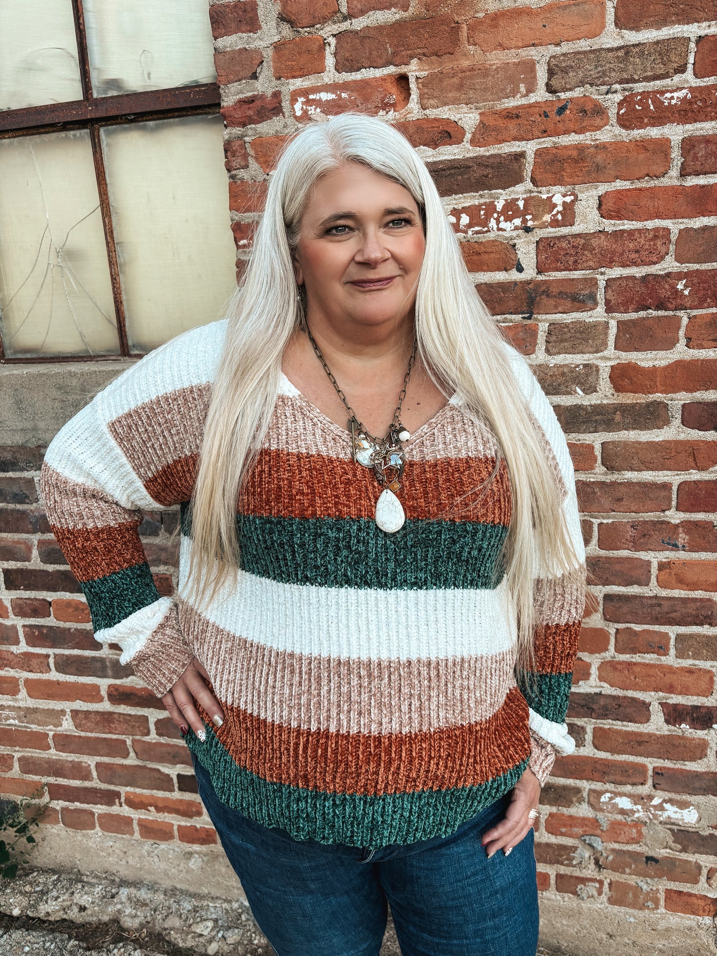 Fill Up Your Cup Striped Sweater