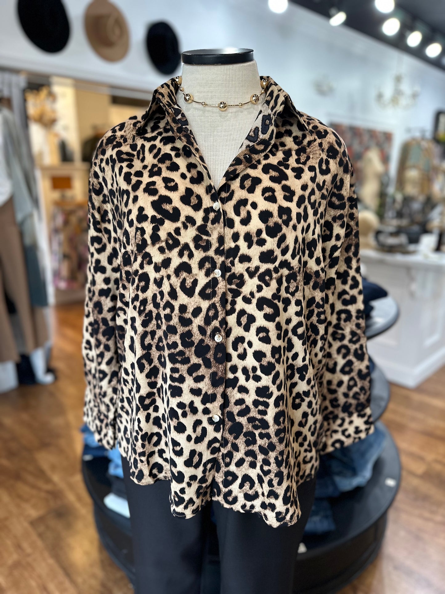 On Point Button Up Shirt ~ Leopard