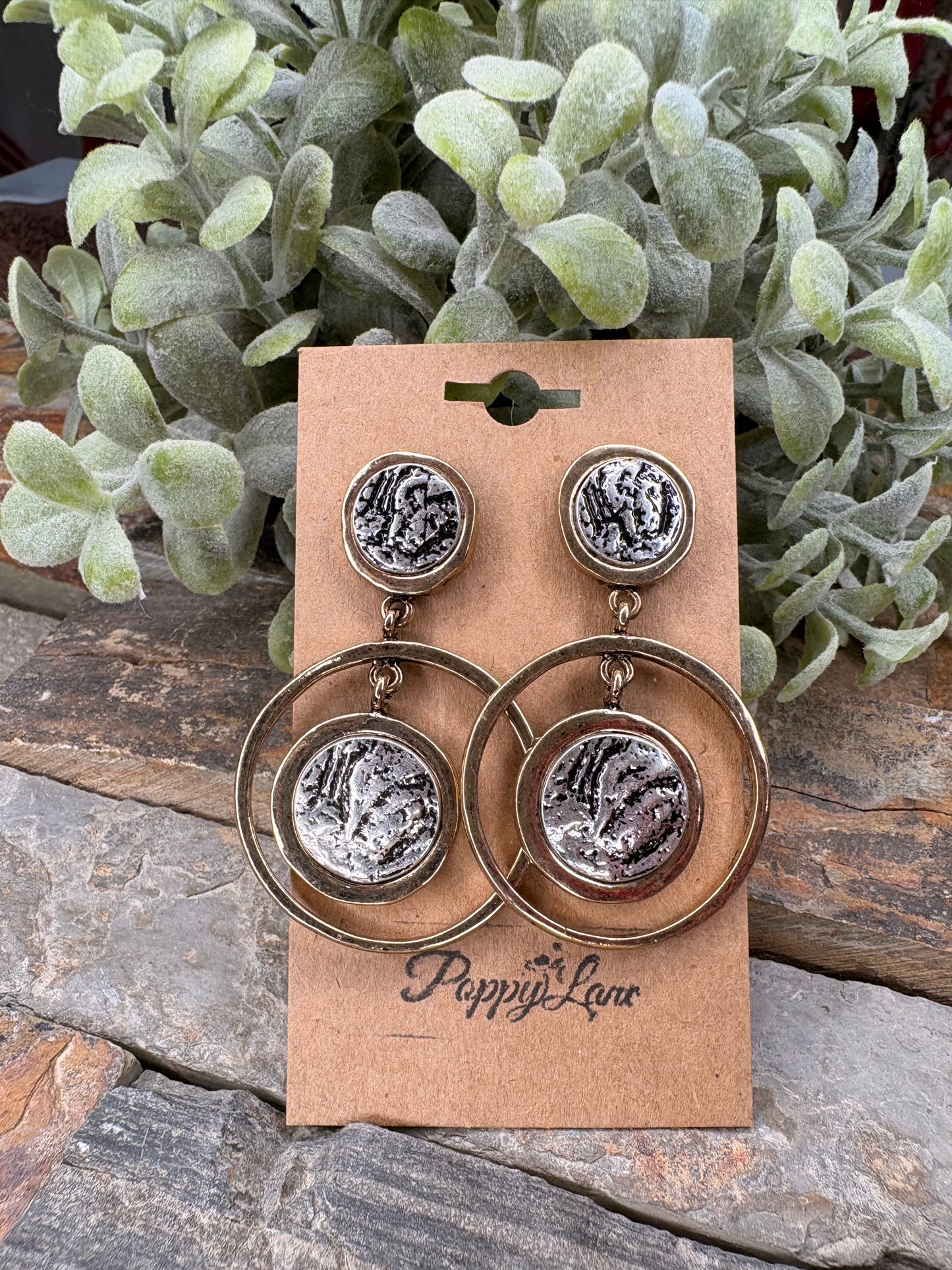 Eclipsed By Love Hoop Dangle Earrings
