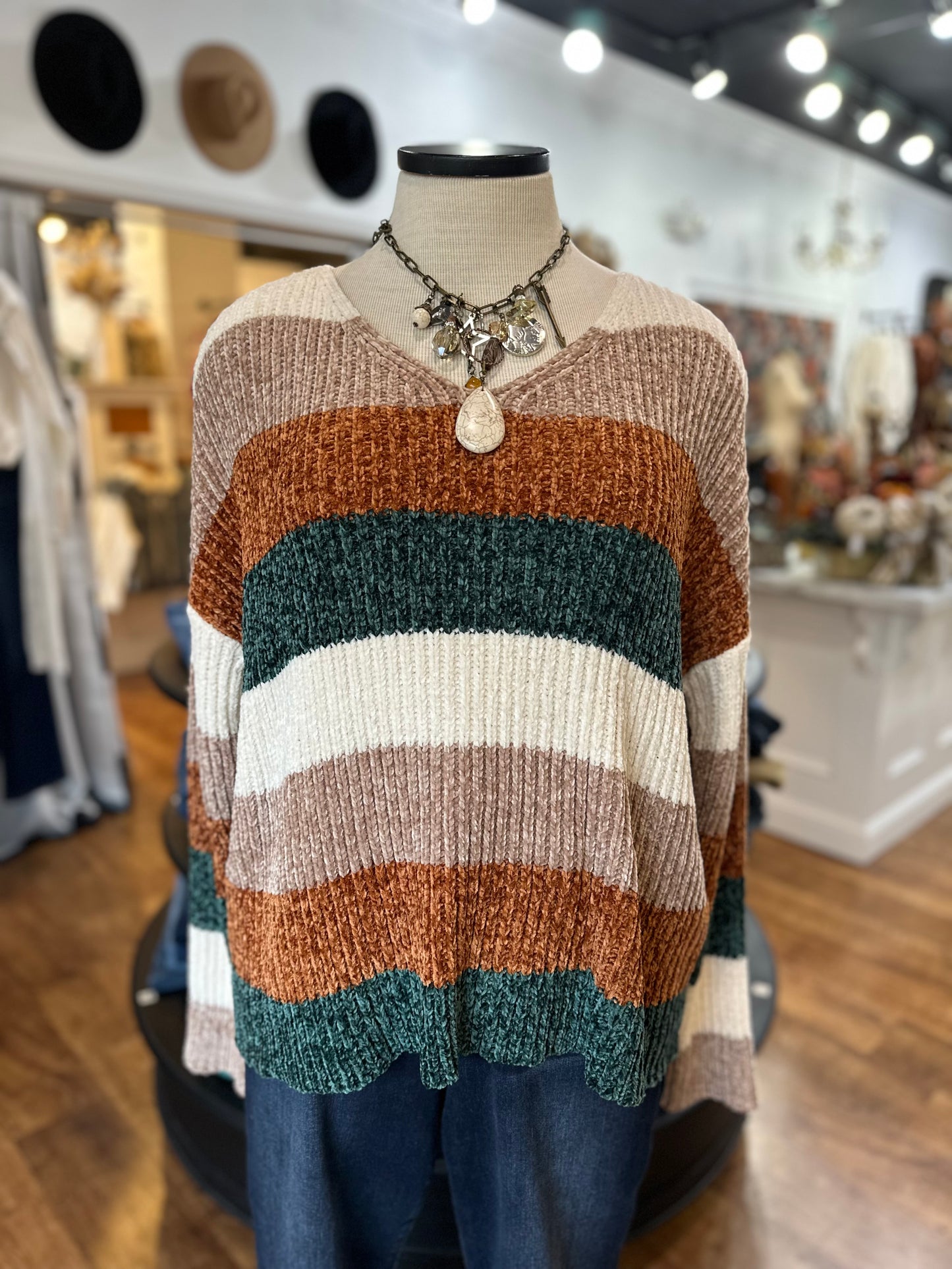 Fill Up Your Cup Striped Sweater