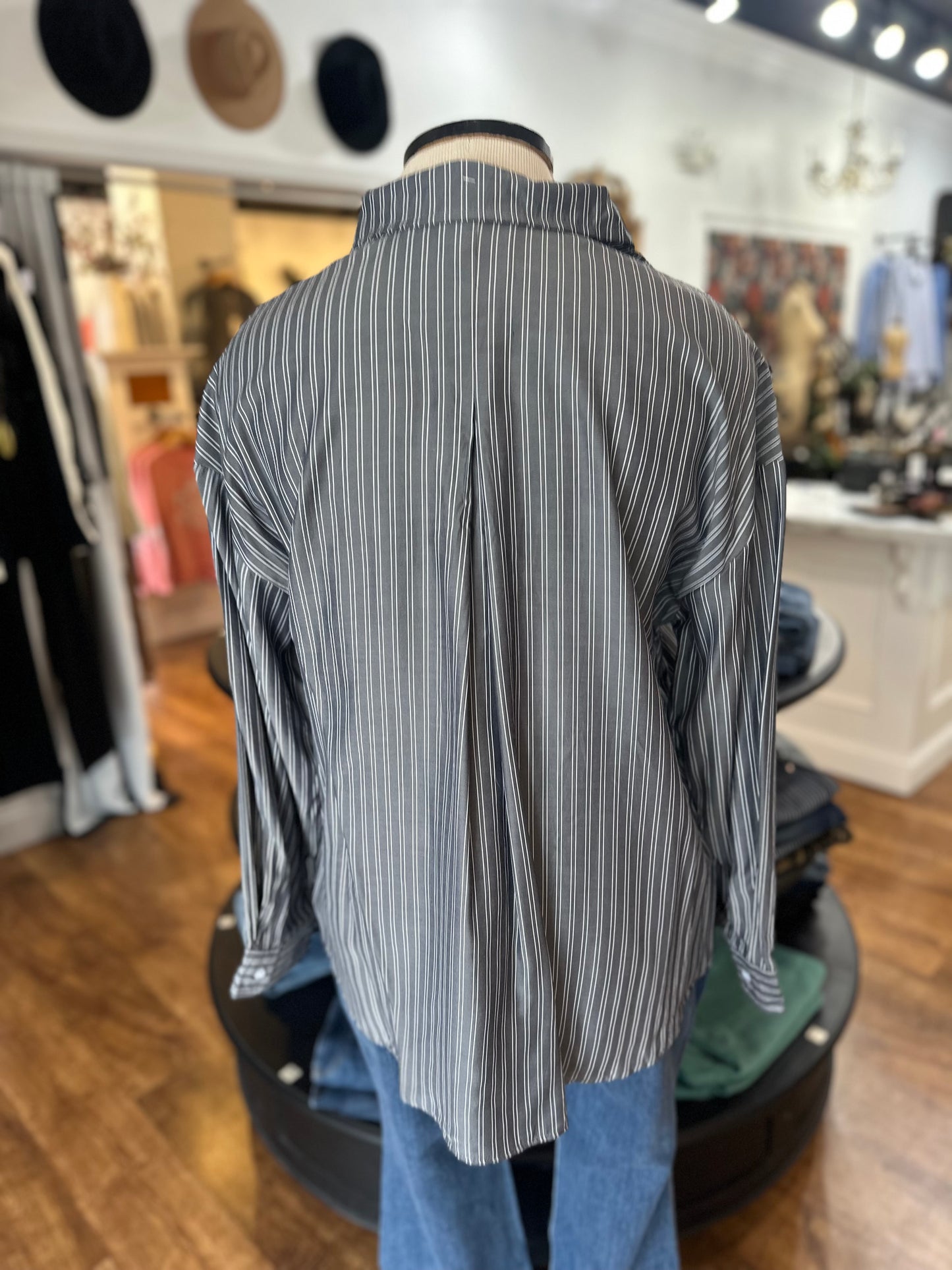 Blissful Feeling Striped Button Down Top