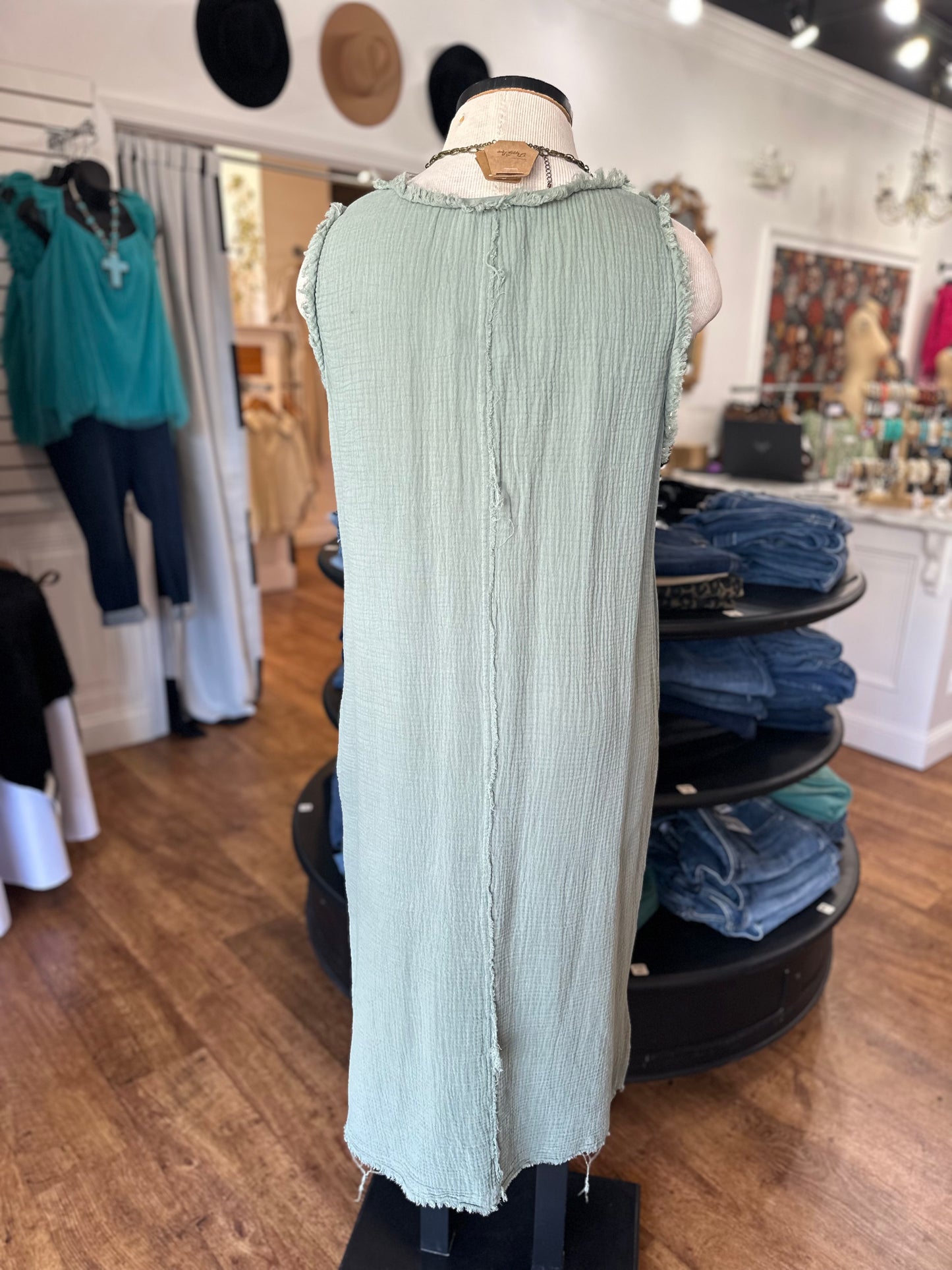 Great Days Ahead Cotton Crepe Dress ~ Sage