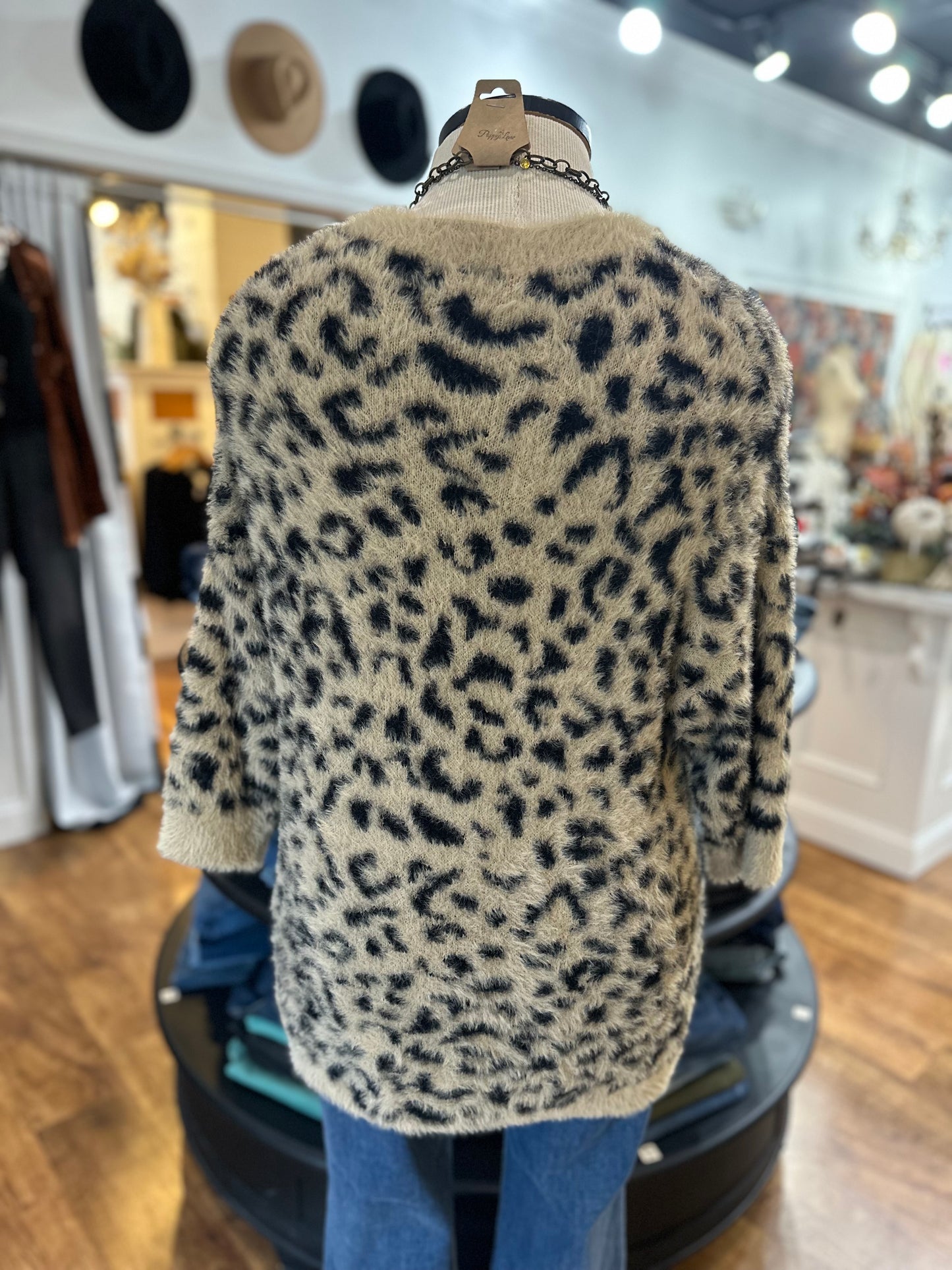 Fierce As Night Animal Print Sweater