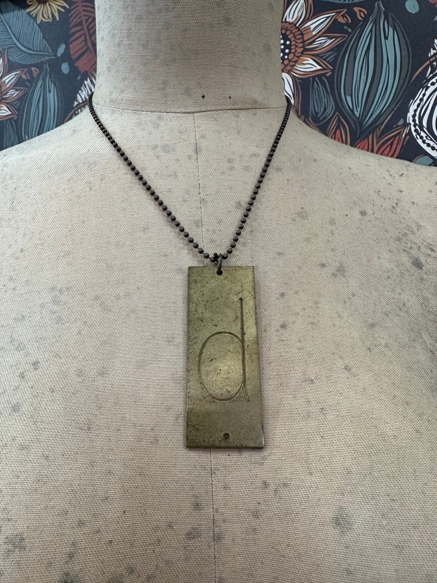 Initial Necklace ~ D / Art by Amy