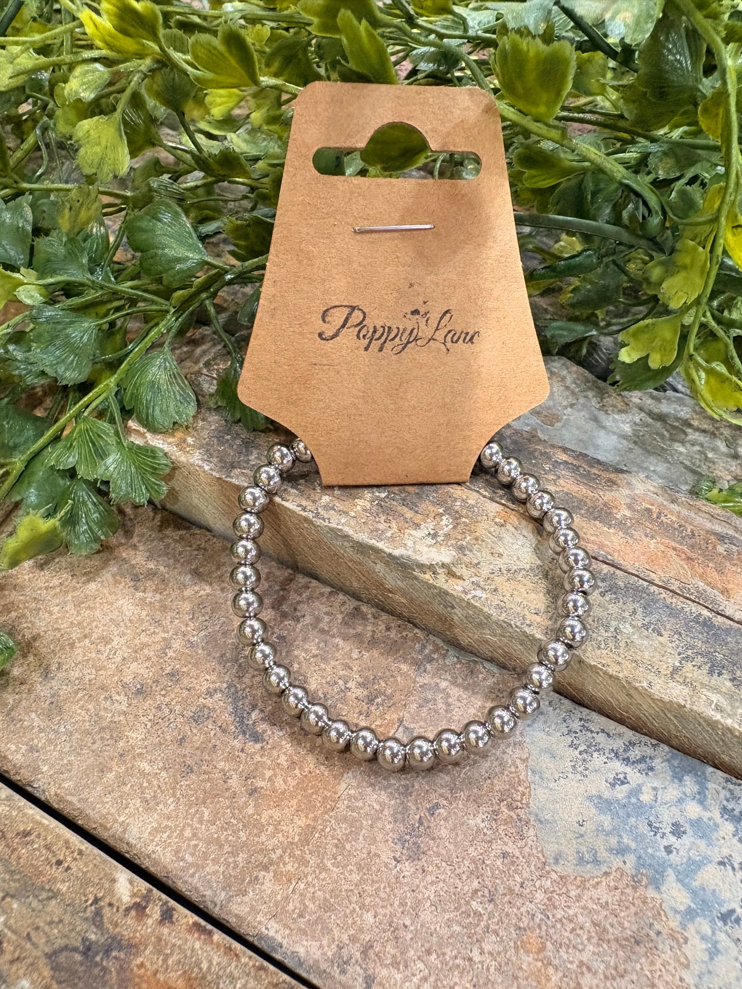 Dainty Luxe Bead Bracelet / Silver 5mm