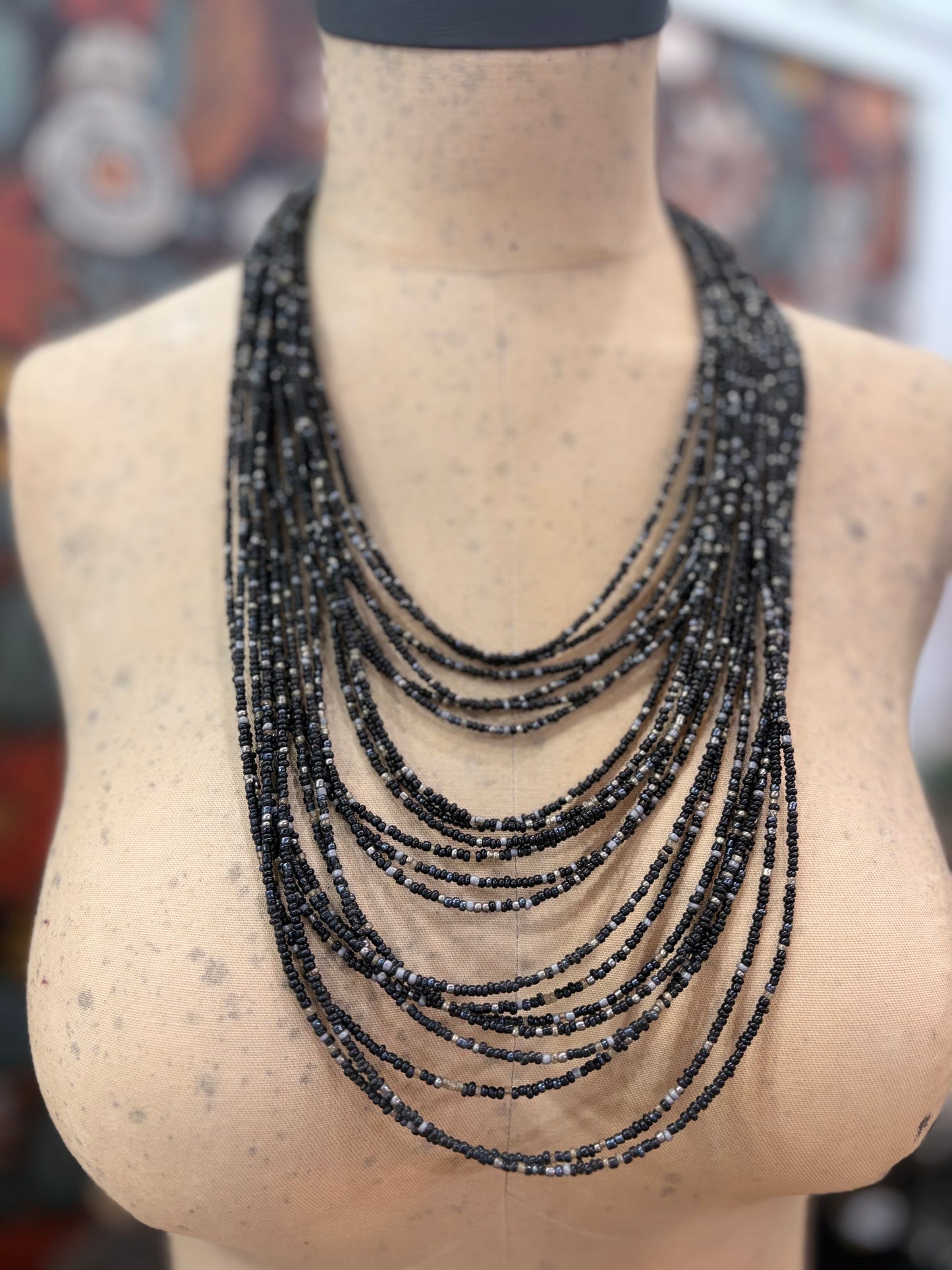 Midnight Graphite See Bead Necklace