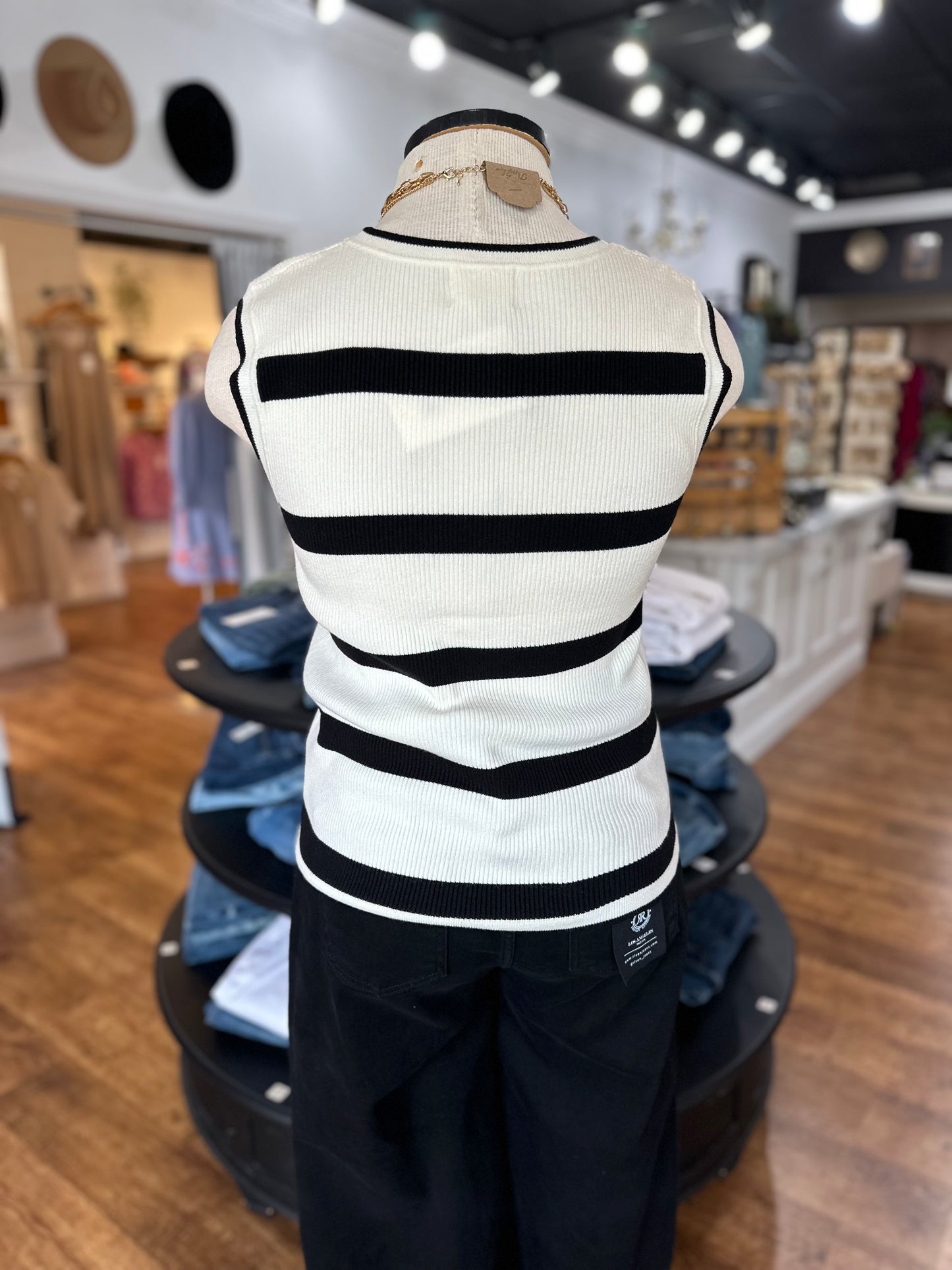 Casual Call Striped Sleeveless Top