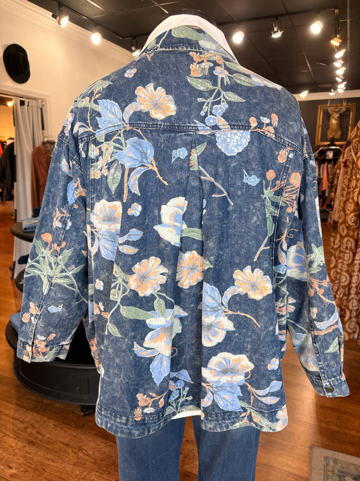 Make It Known Floral Denim Jacket