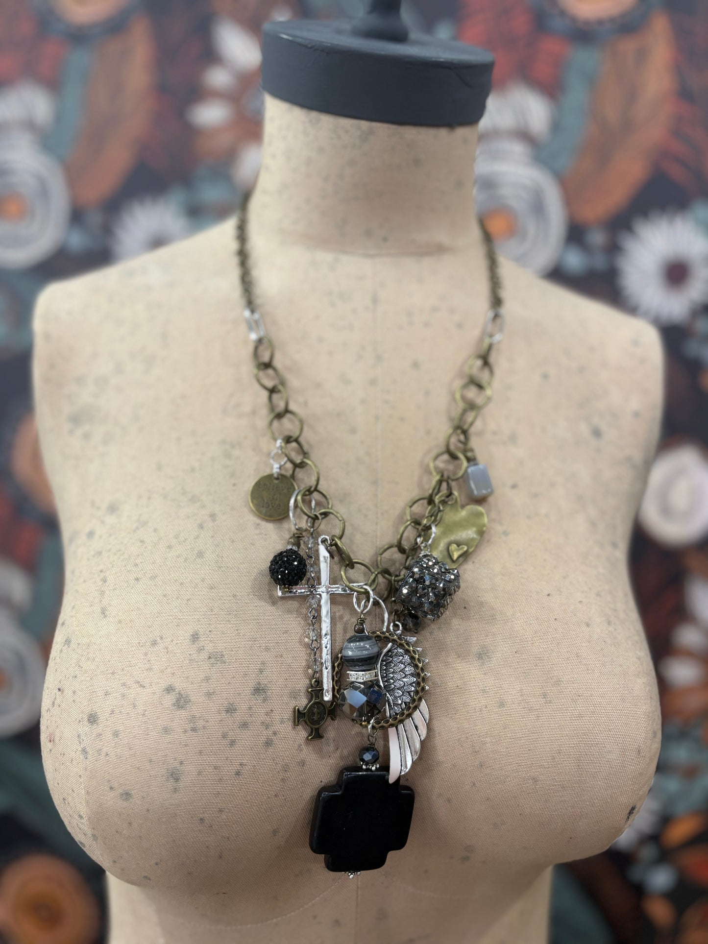 Crossing Boundaries Gypsy Junk Charm Necklace