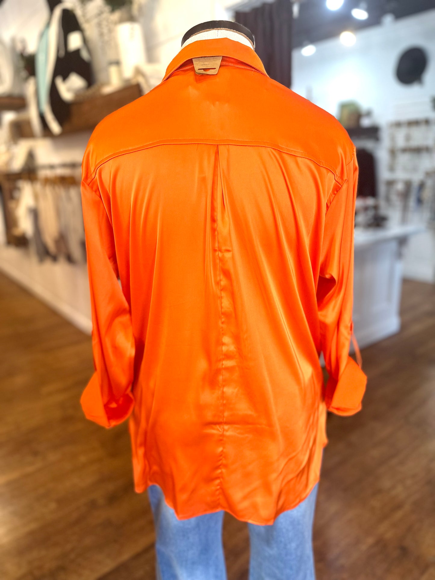 Feeling Bold Satin Long Sleeved Top