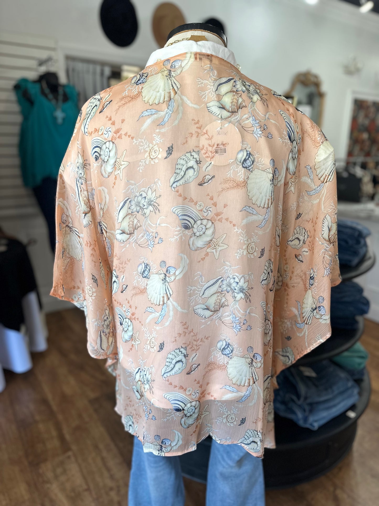 Coastal Vibes Sheer Printed Kimono