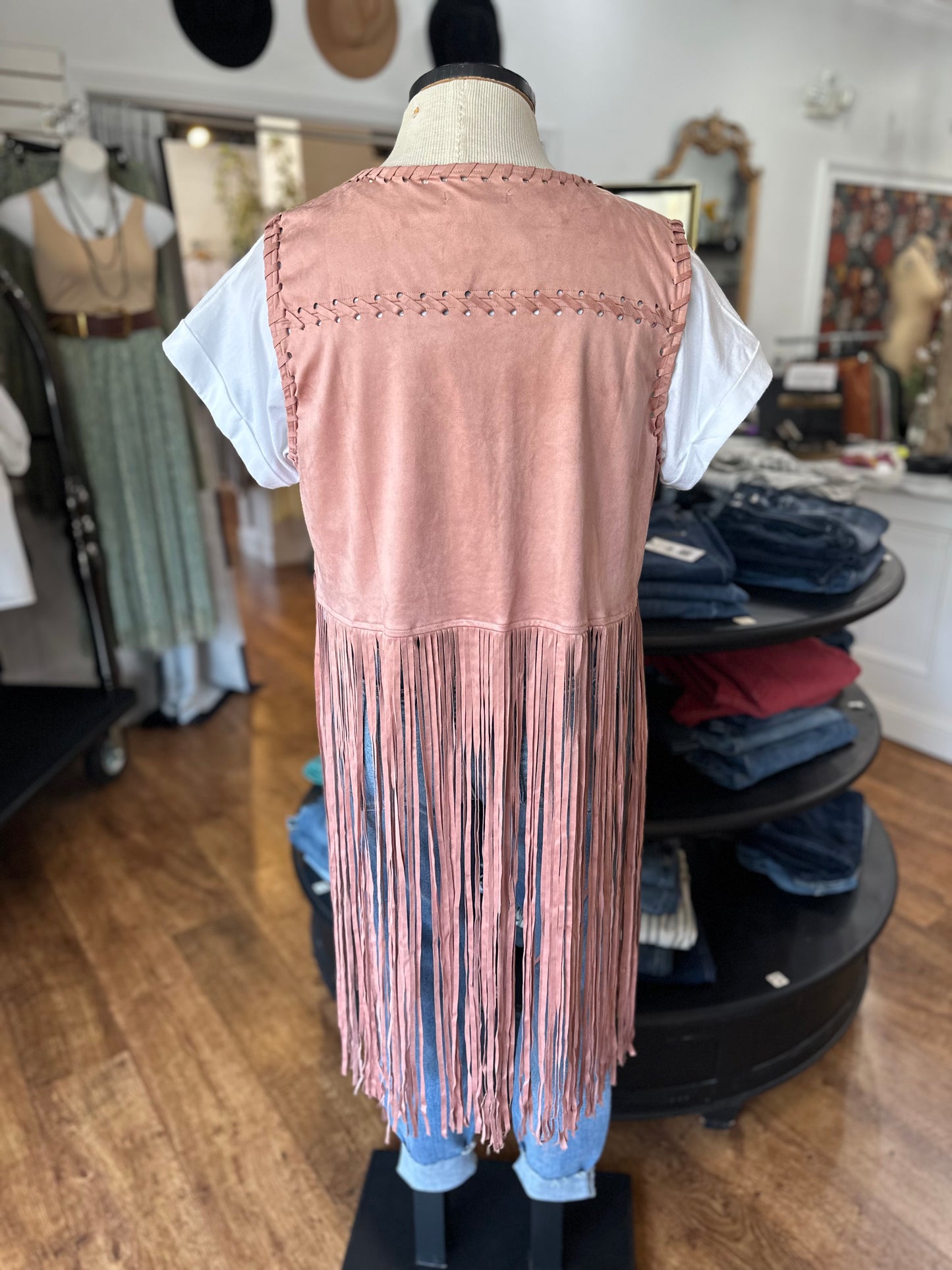 Fringe Benefits Suede Vest