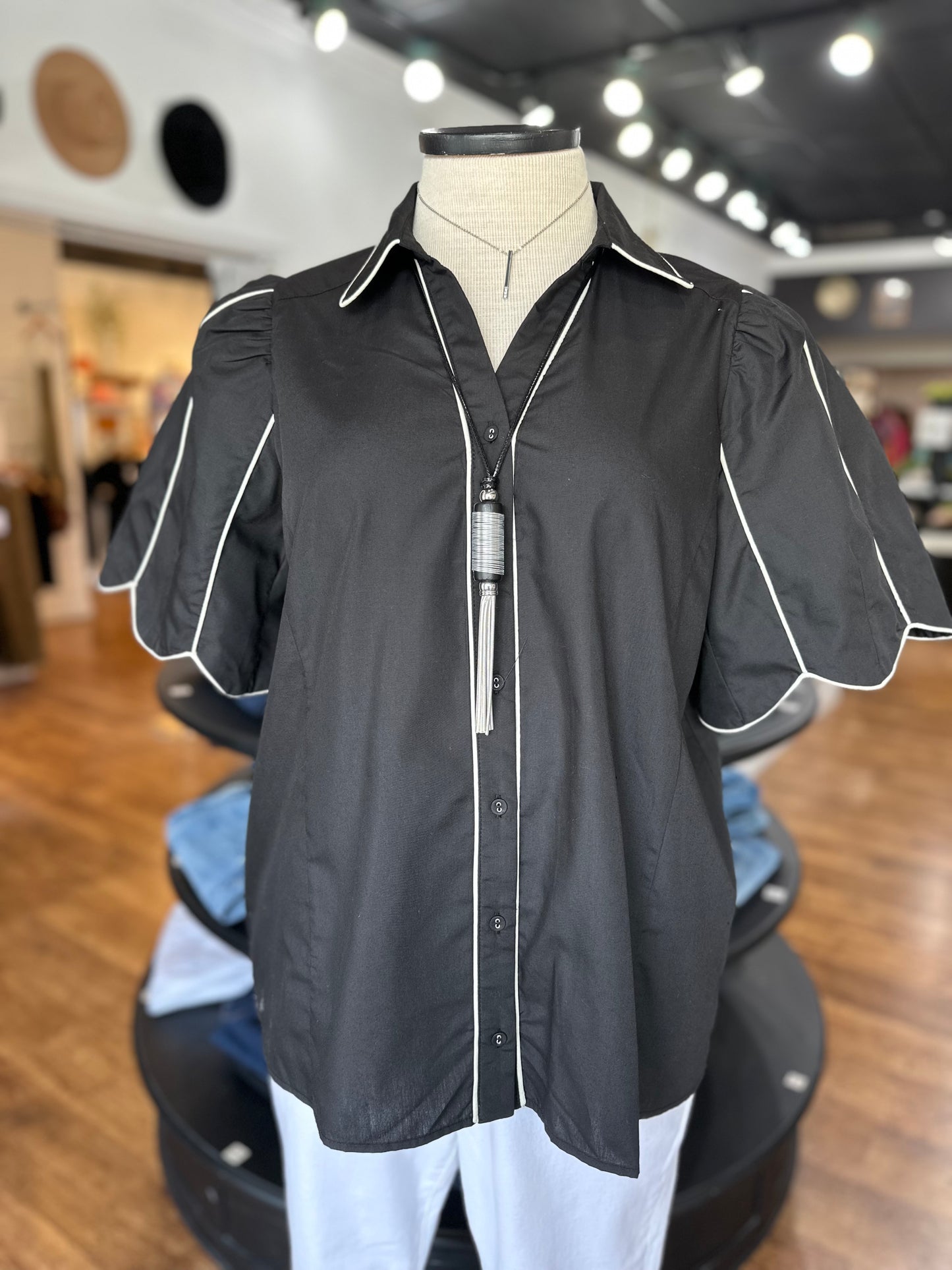 Midtown Meet Up Button Down Top