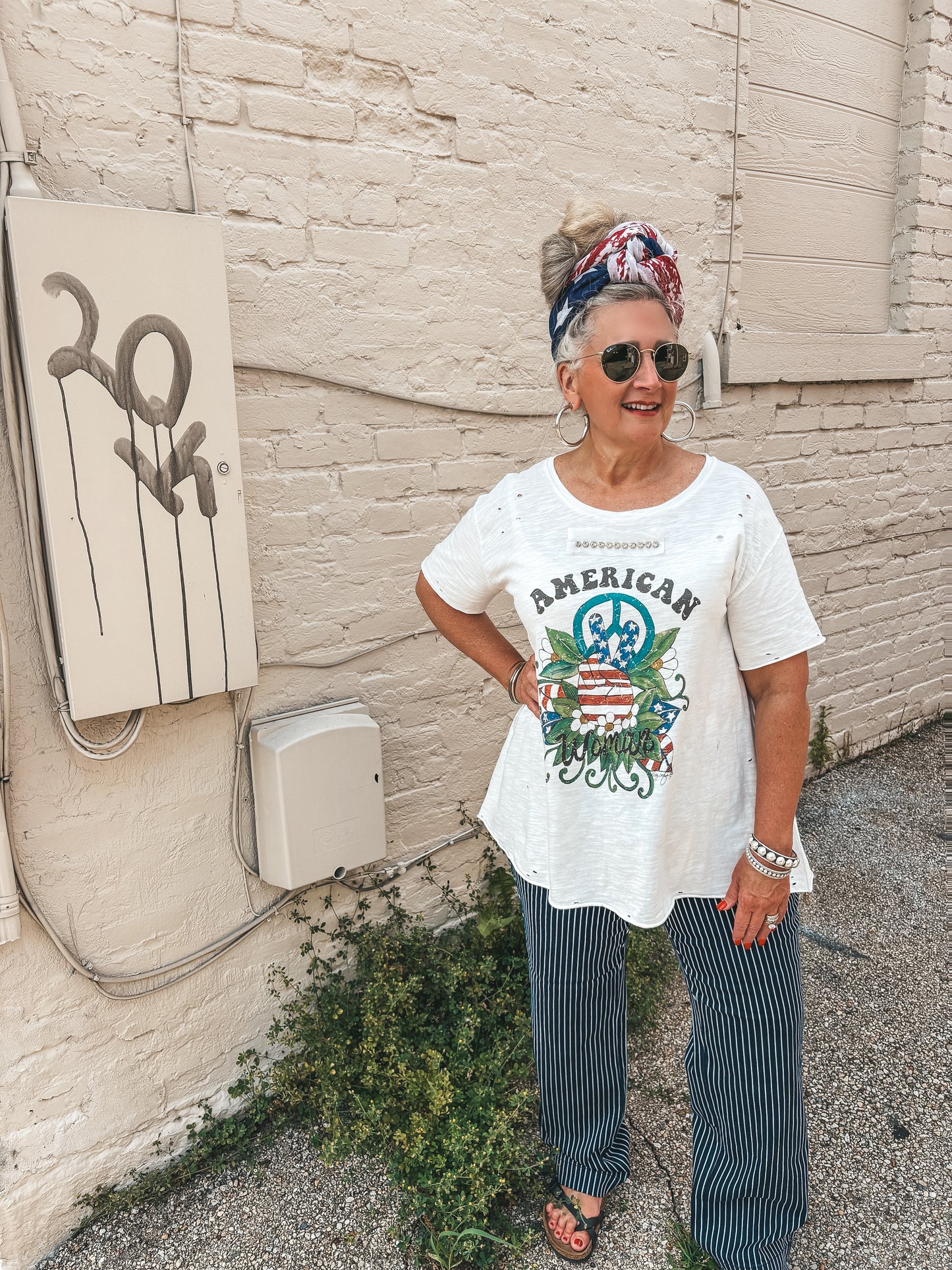 Judy Blue High Waist Tummy Control Striped Straight Jean ~ SYBIL