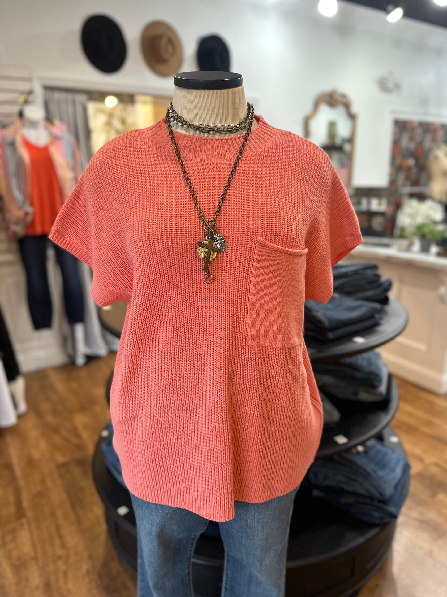 Chic Moment Knit Top ~ Apricot