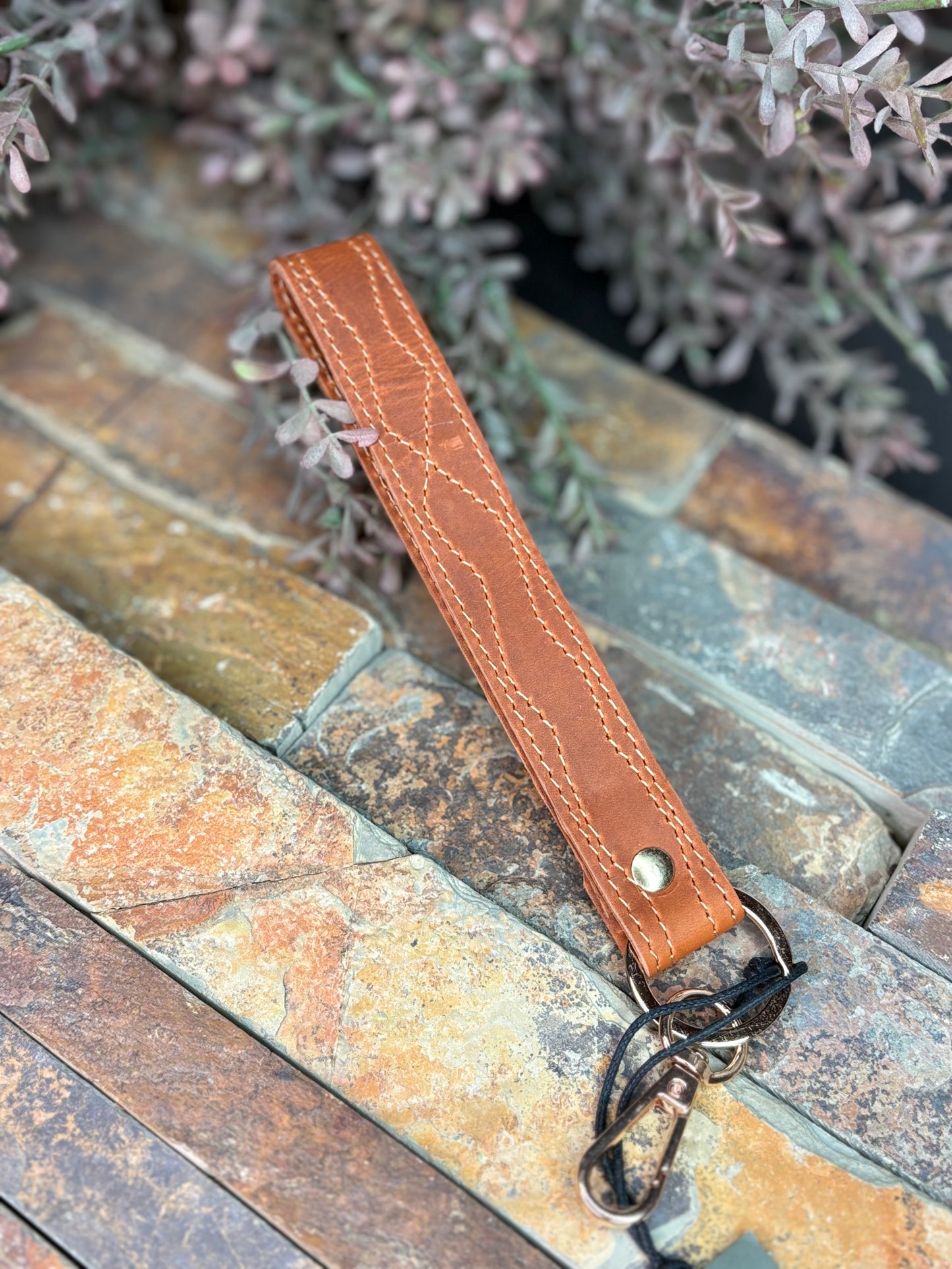 Myra Red in Russet Key Fob in Brown