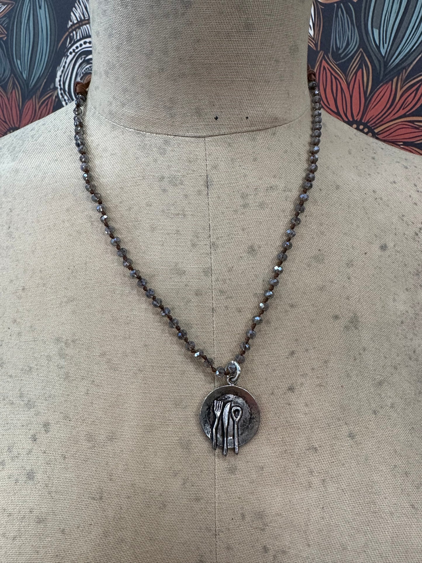 Let's Eat Beaded Necklace