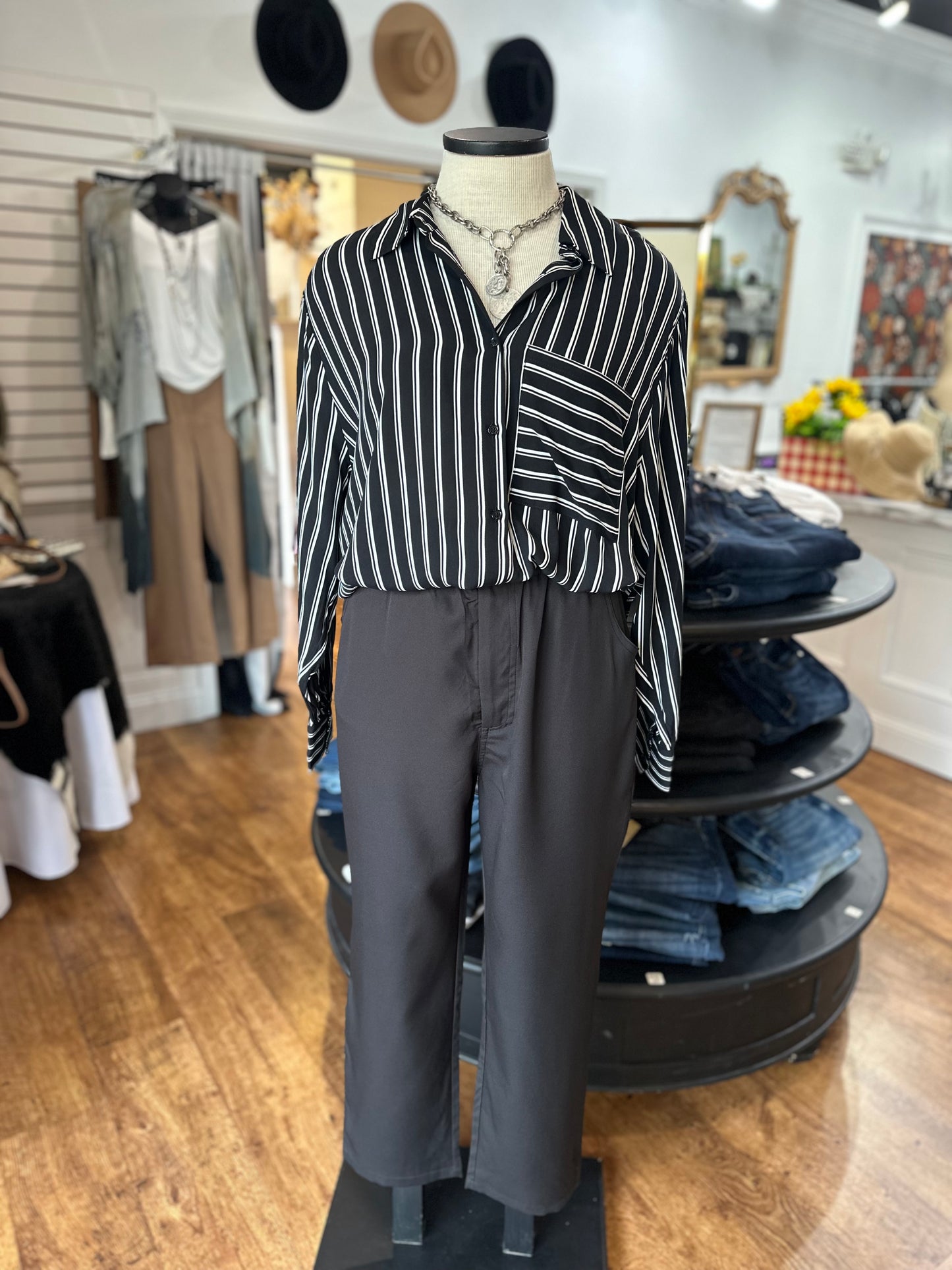 Remarkable Days Striped Button Down Top