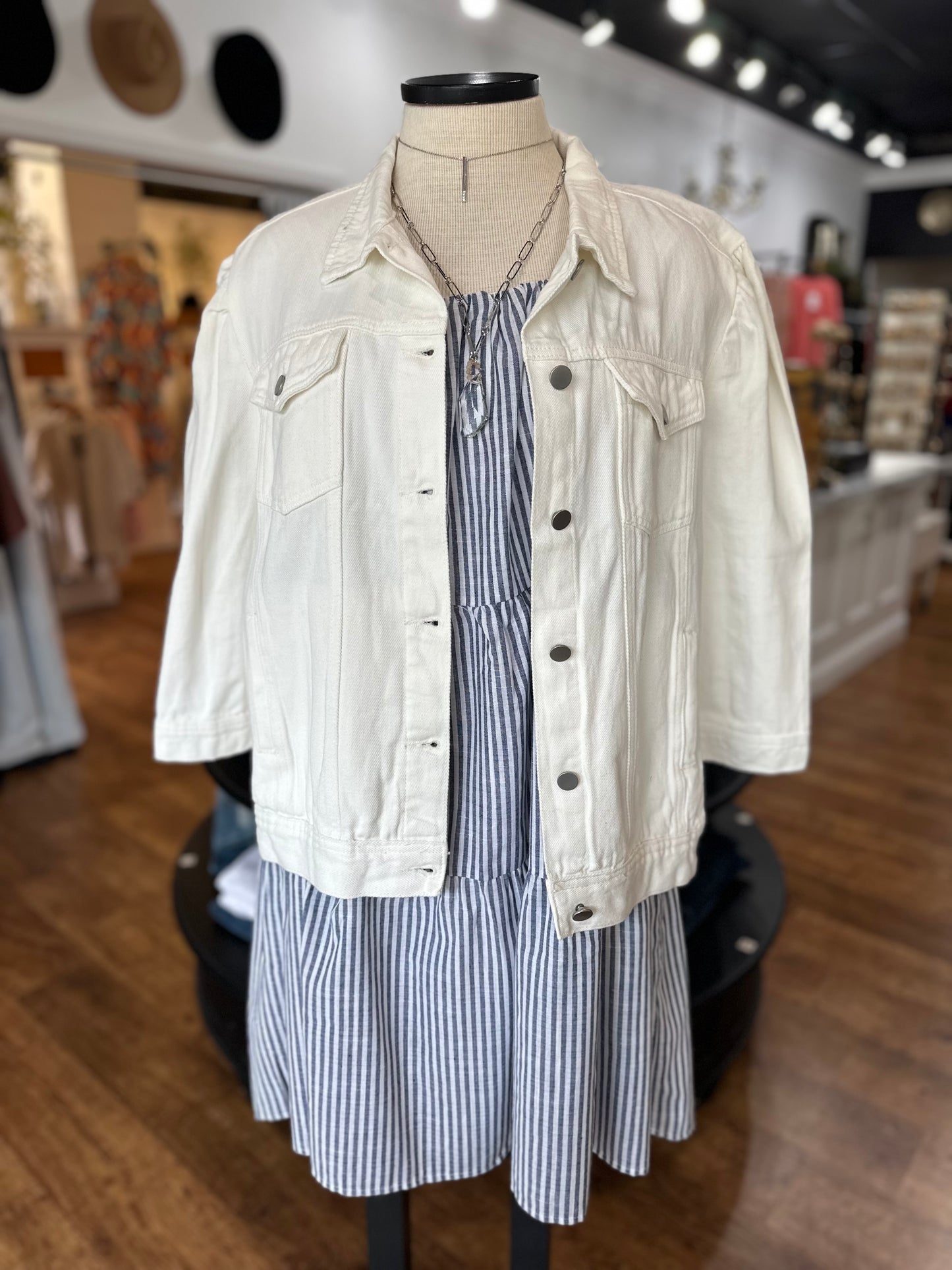 Street Chic Denim Jacket ~ White
