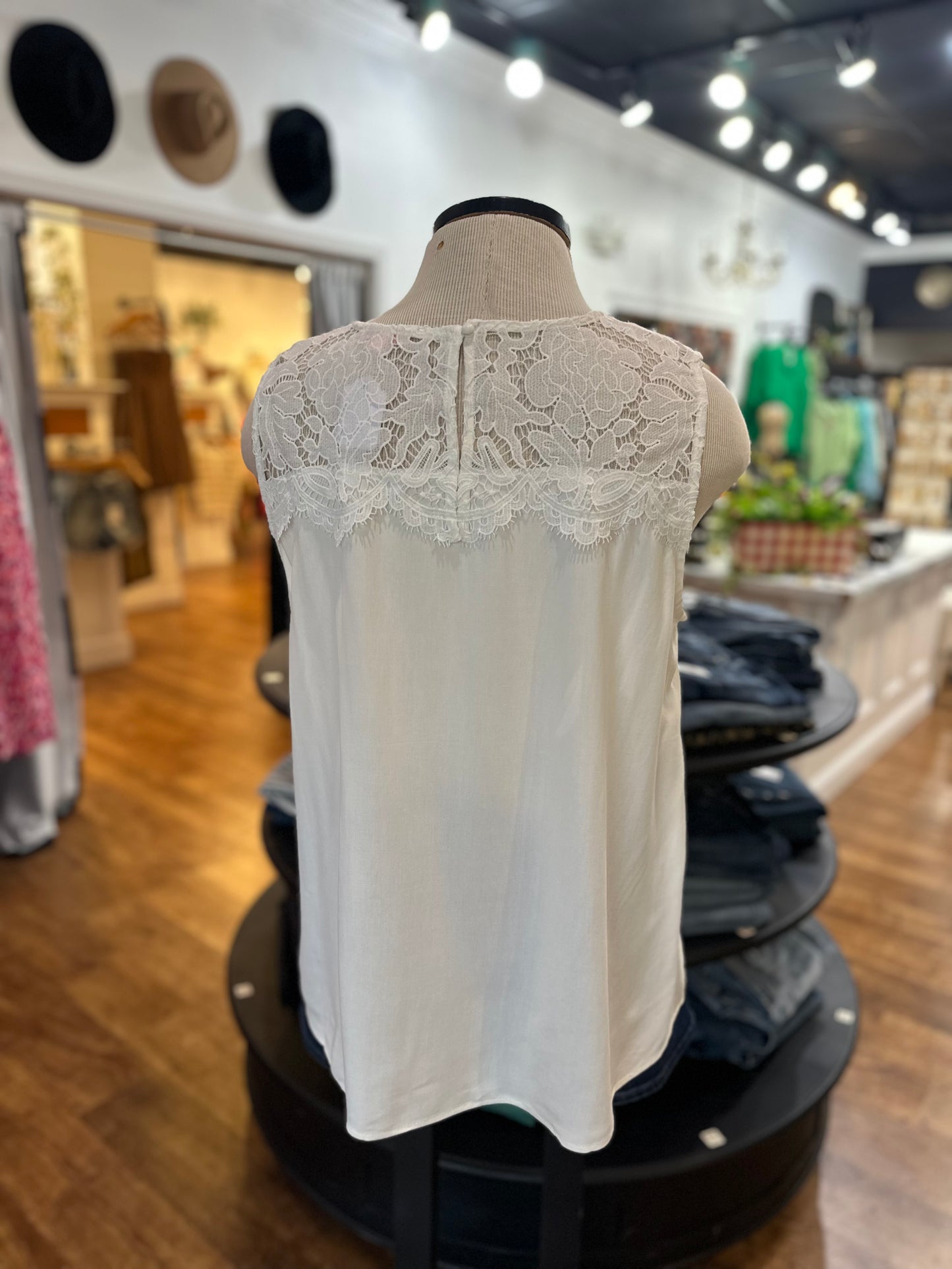 Simply Alluring Lace Sleeveless Top