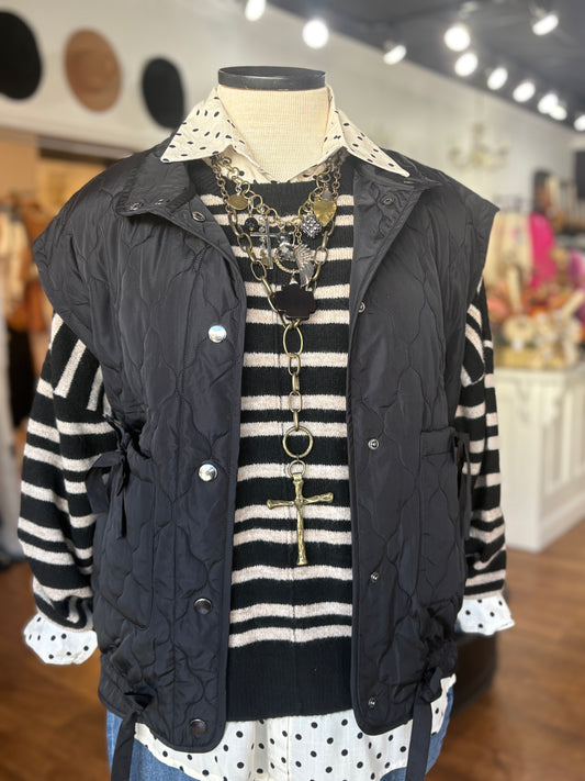 Breaking Free Quilted Vest ~ Black