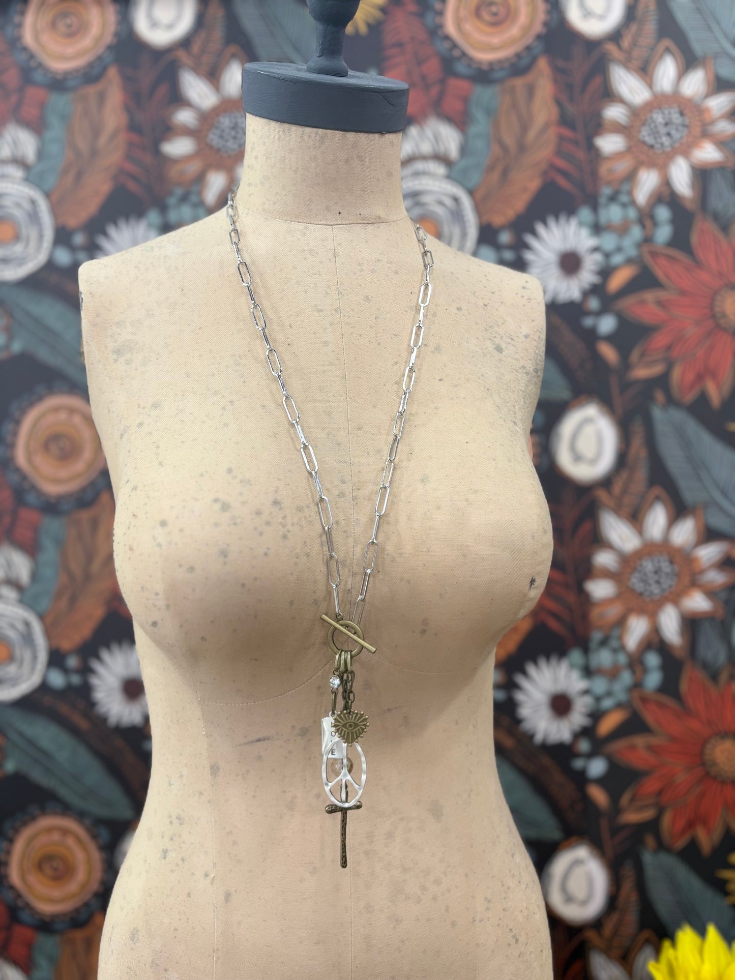 Peace and Love Charm Necklace
