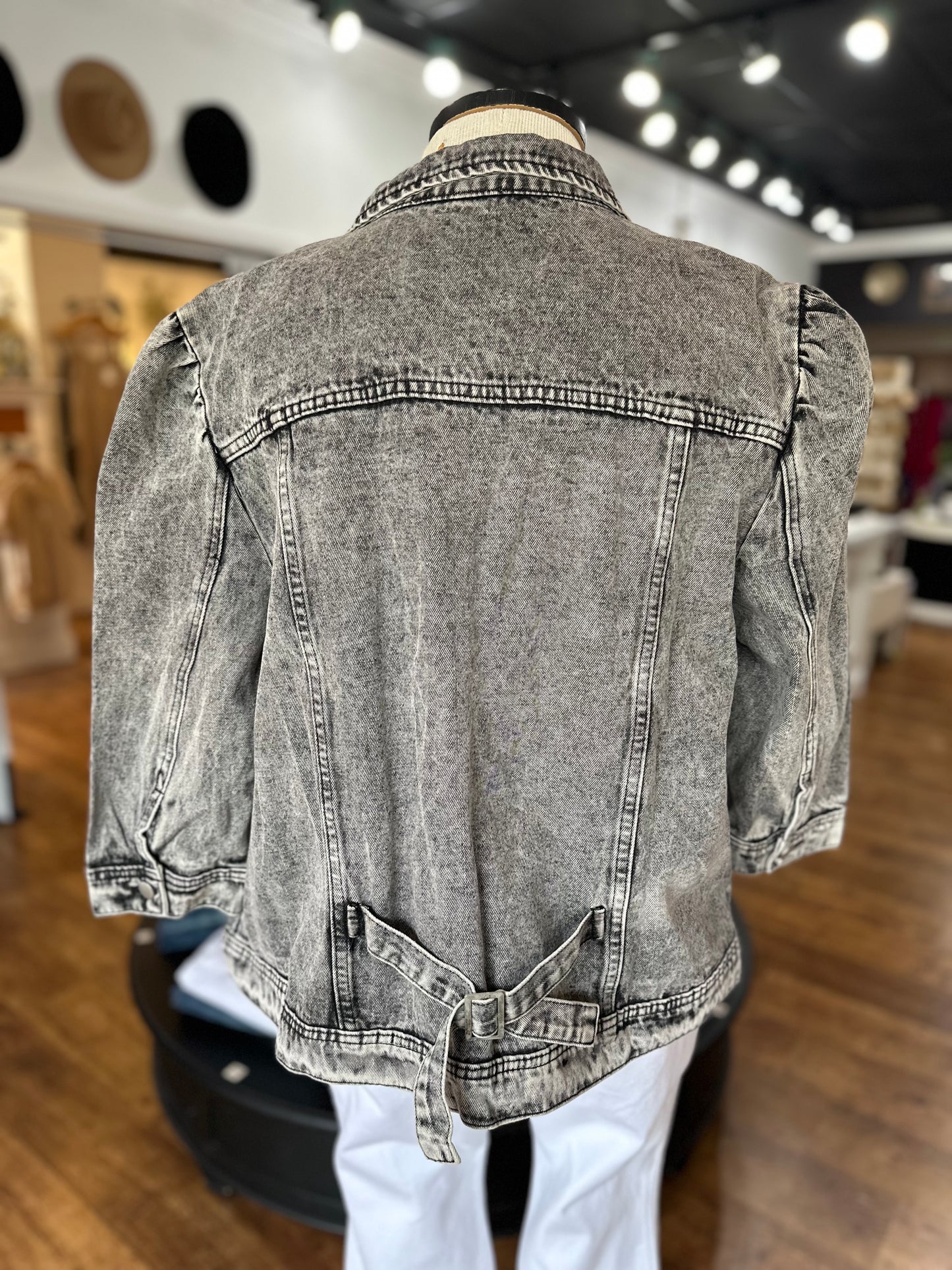 Street Chic Denim Jacket ~ Charcoal
