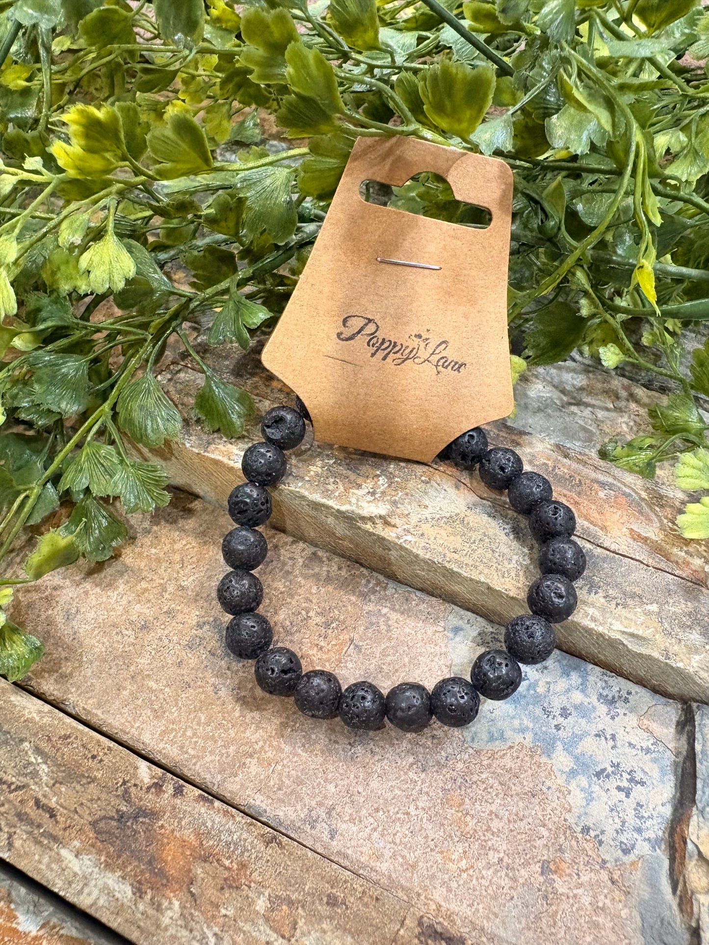 Stone Edit Natural Bracelet / Black Lava