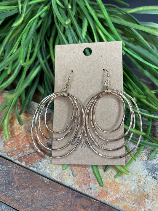All The Hoopla Dangle Earrings - Gold