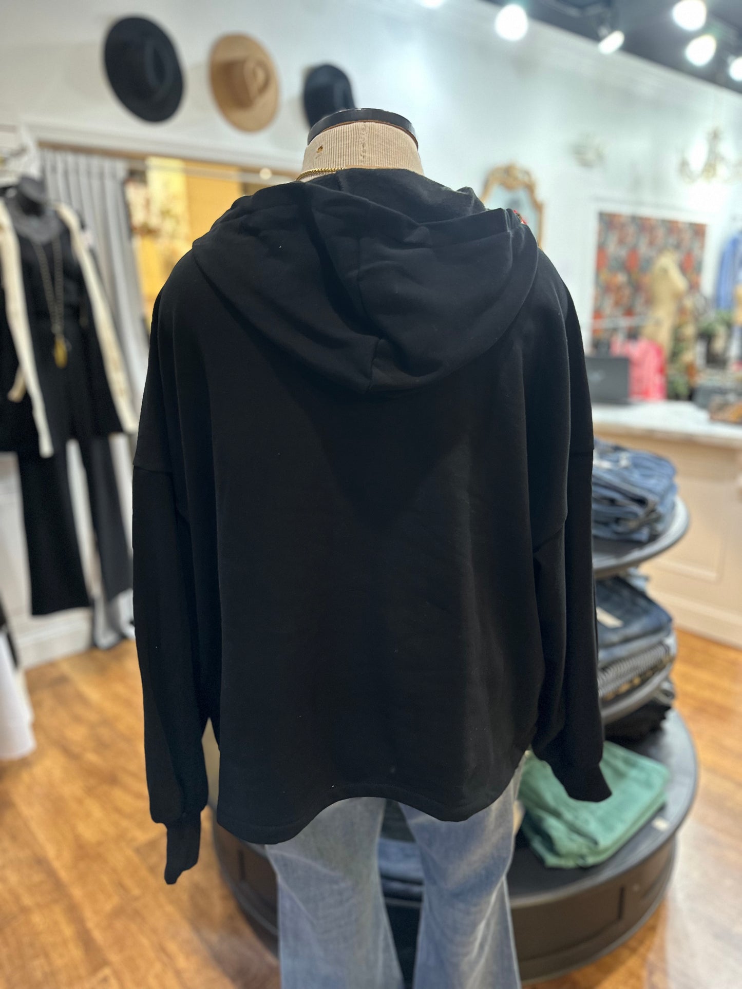A New Way Half Zip Hoodie ~ Black