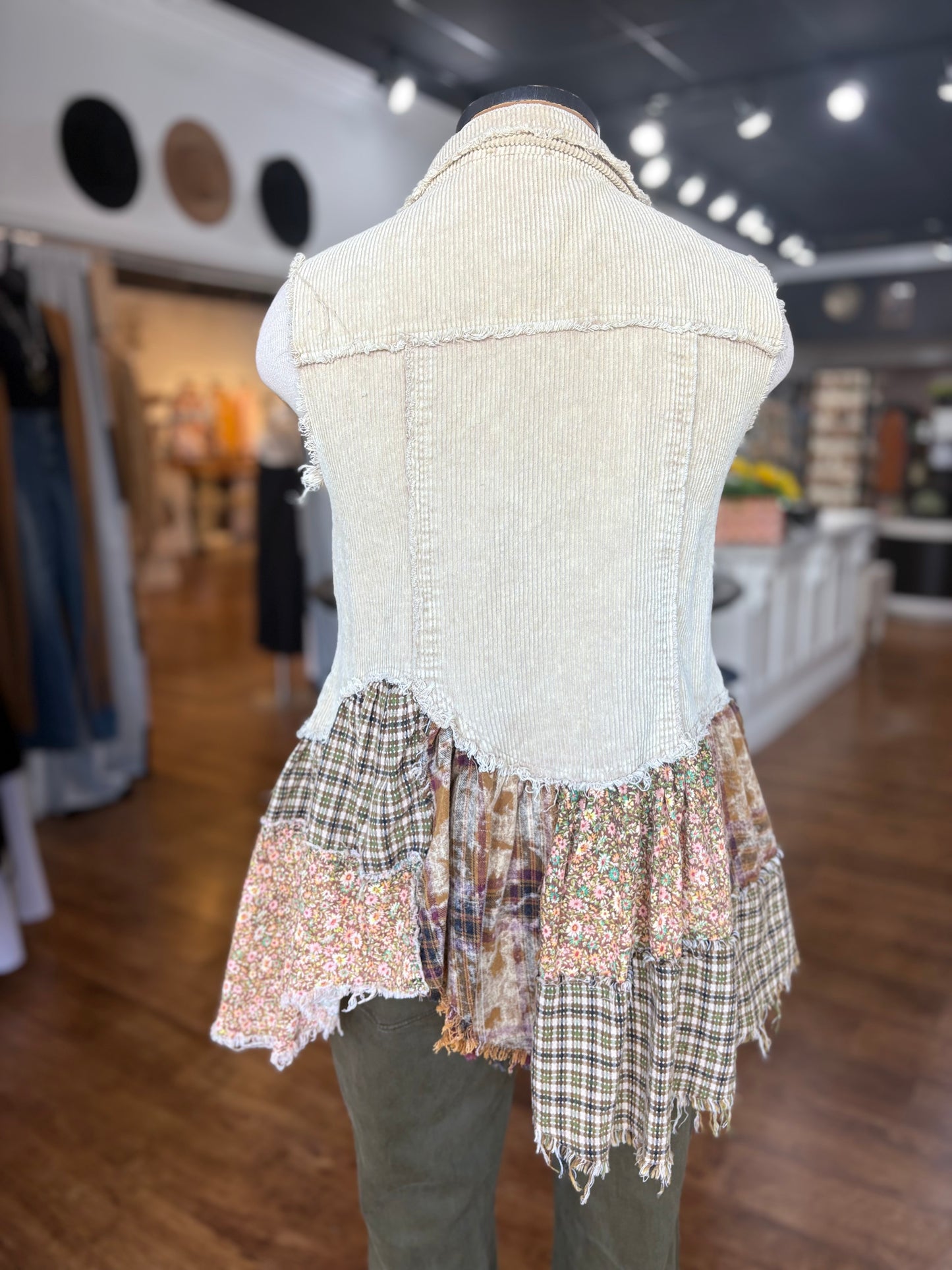 Jump Into Action Patchwork Corduroy Vest