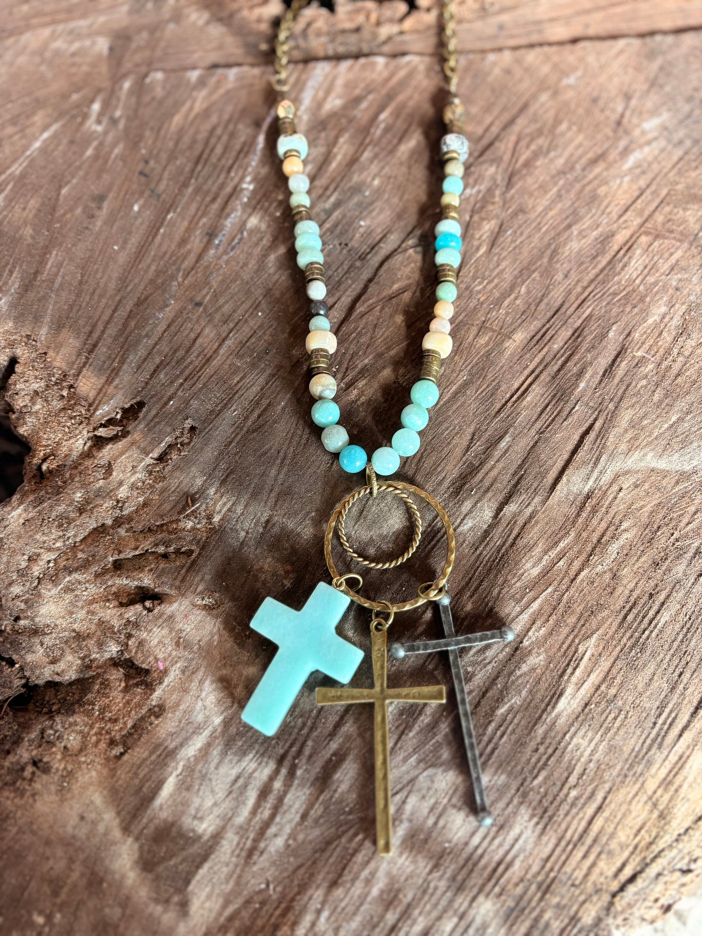 Blessed Journey Bohemian Cross Charm Necklace