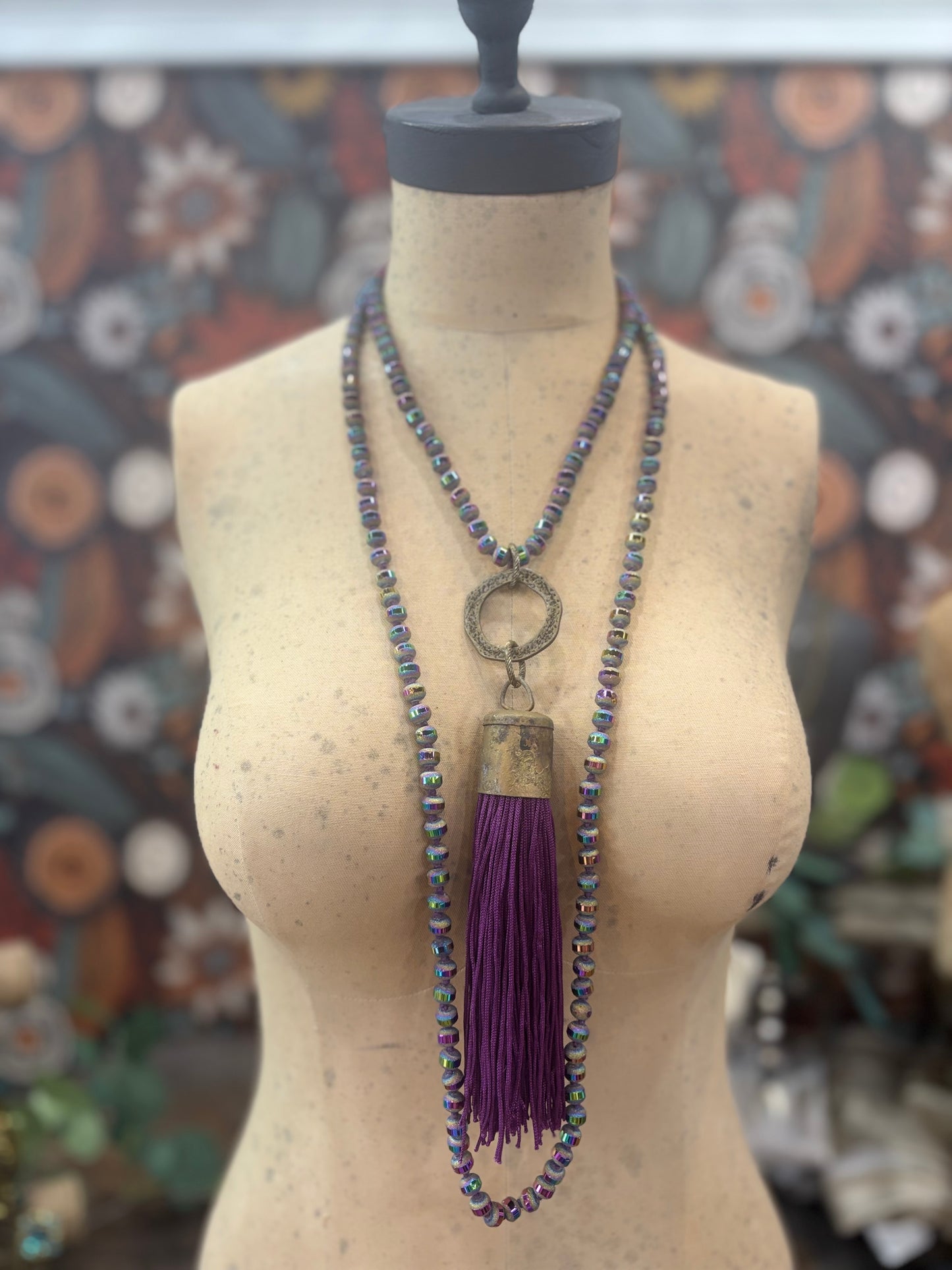 Violet Moon Tassel Necklace / Art by Amy