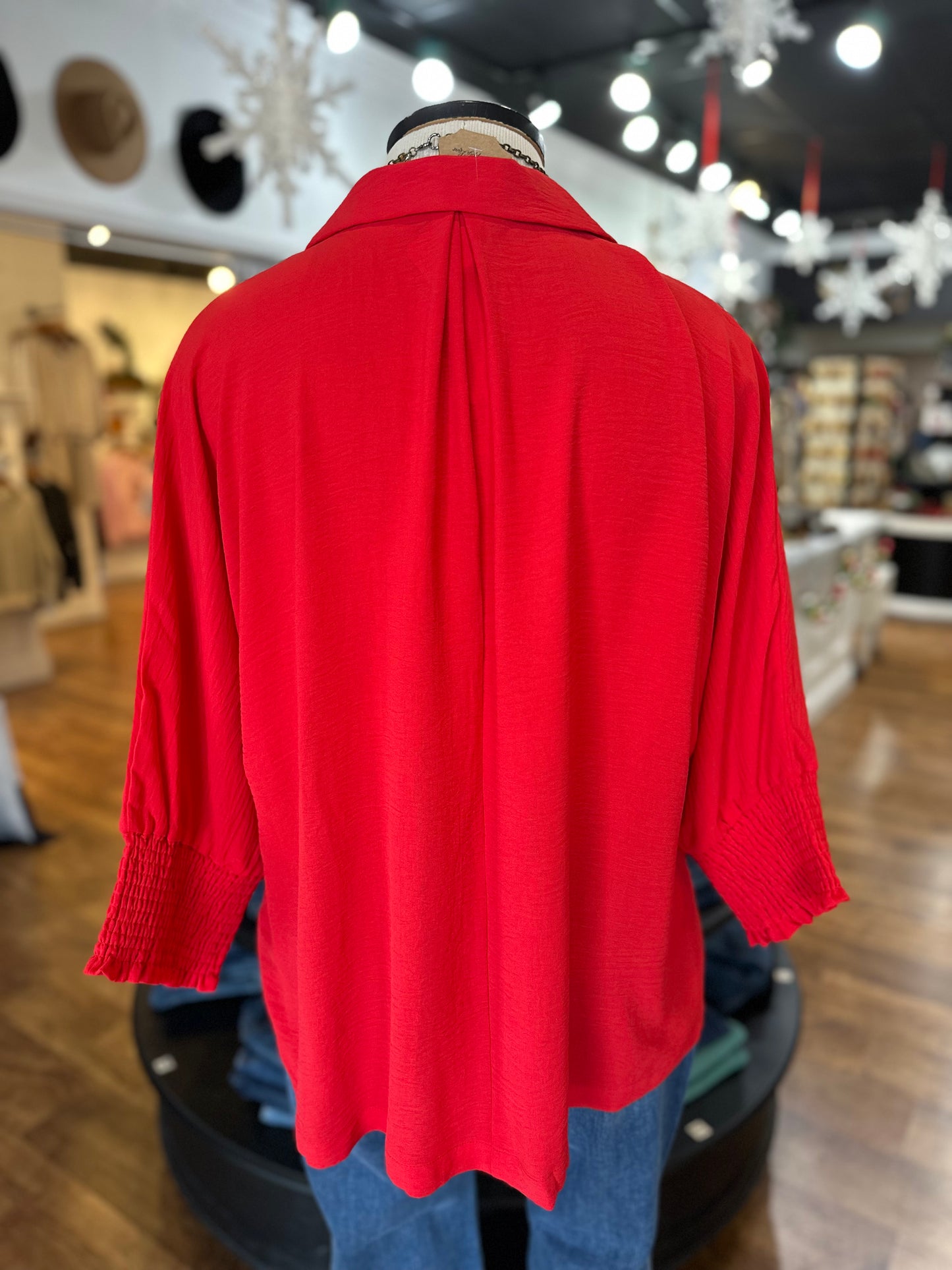 Just For Fun Smocked Cuff Top