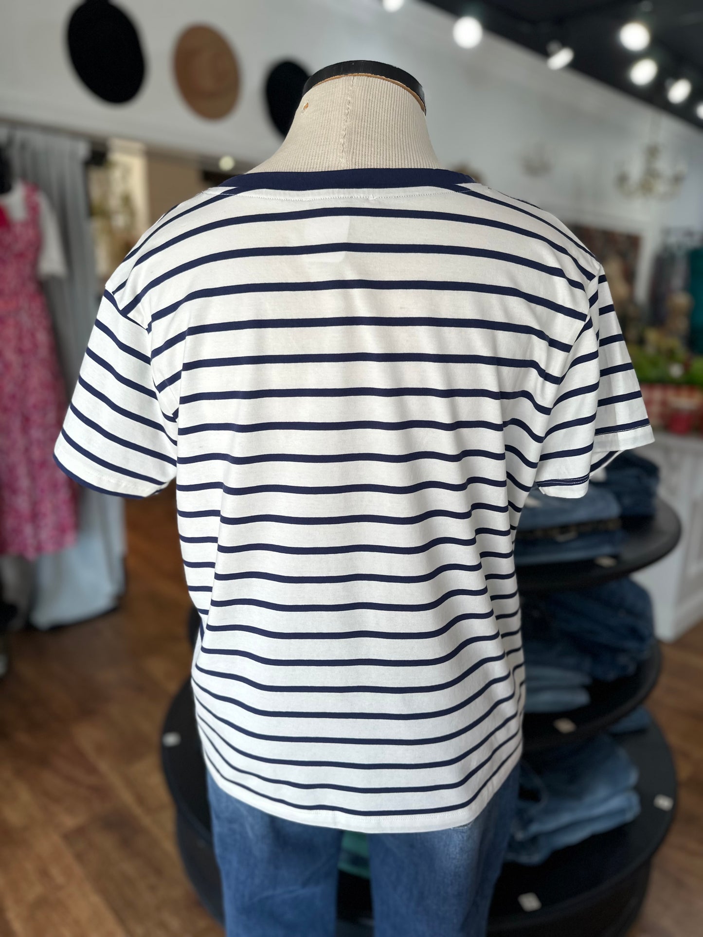 On Repeat Striped Tee Shirt ~ Navy