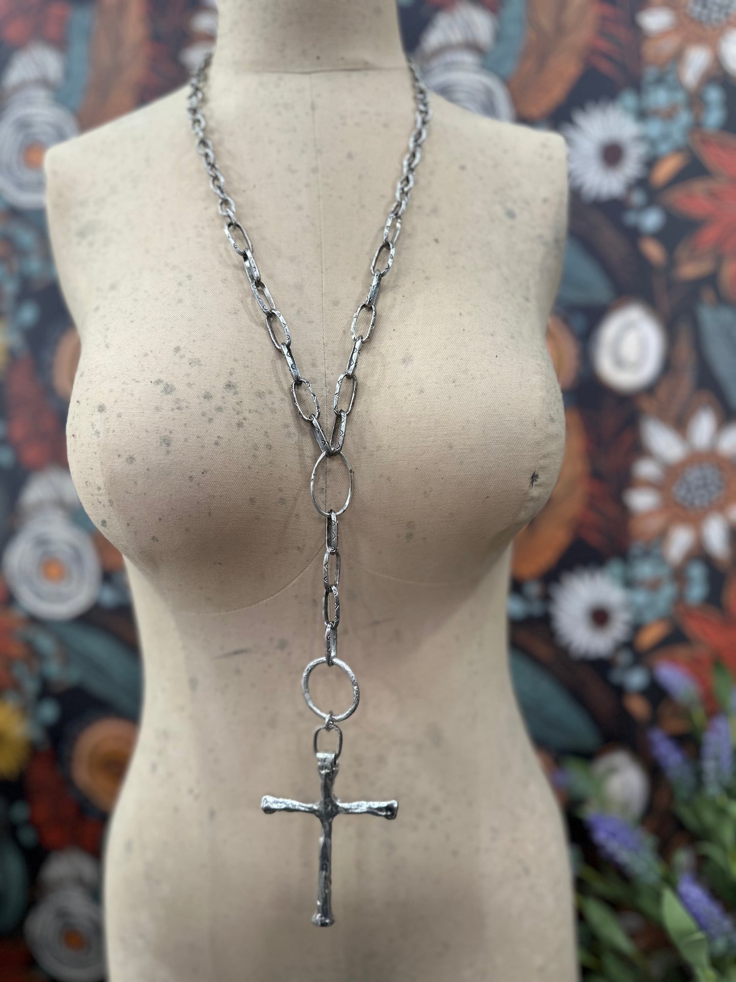 On a Journey Cross Necklace - Silver