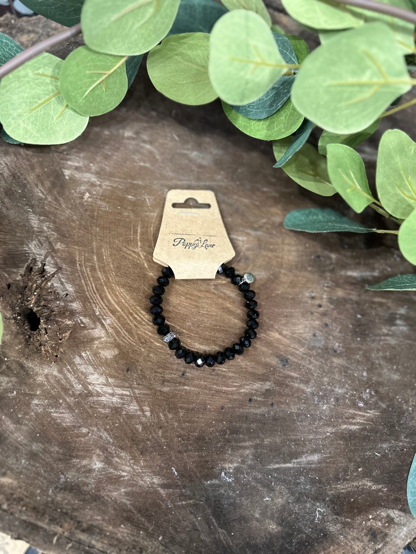 Tell Me More 8MM Stretch Bracelet ~ Black