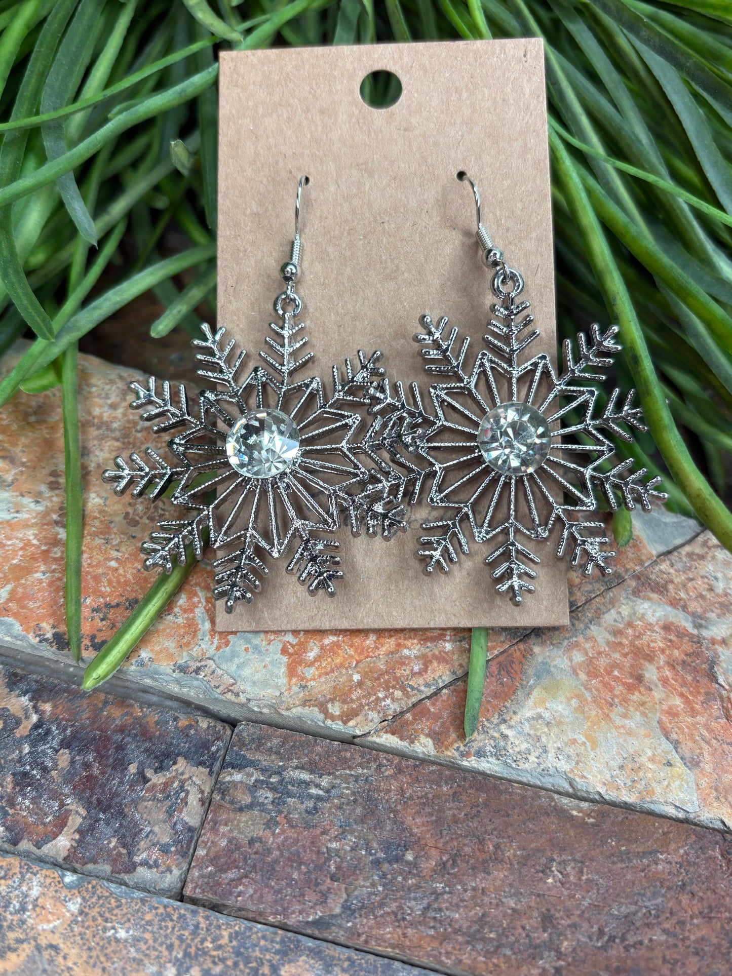 Snowflake Kisses Silver Earrings