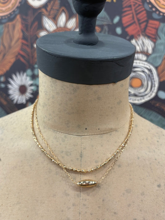 Block Party Chic Layered Necklace - Gold