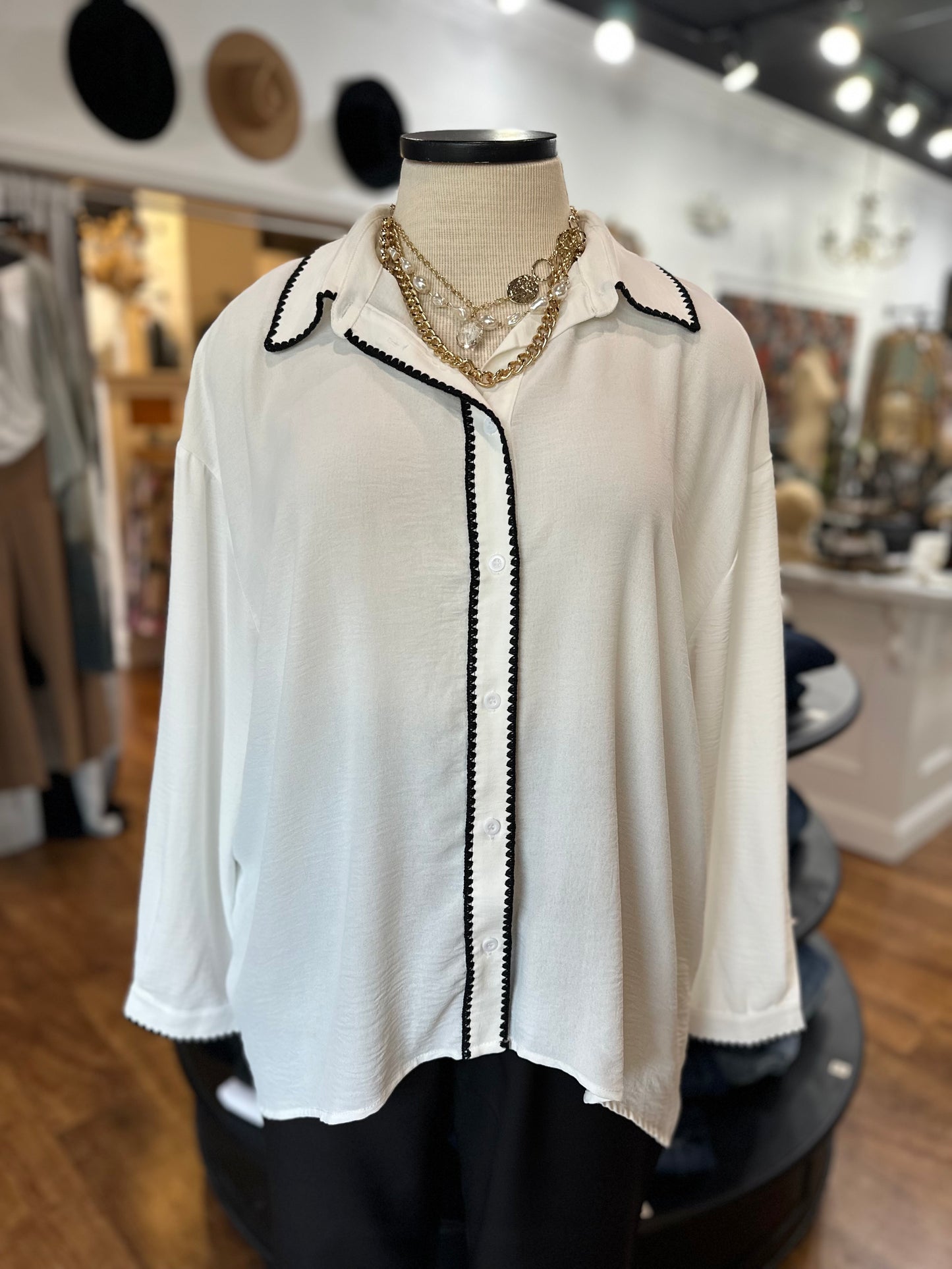Courageously You Button Down Top